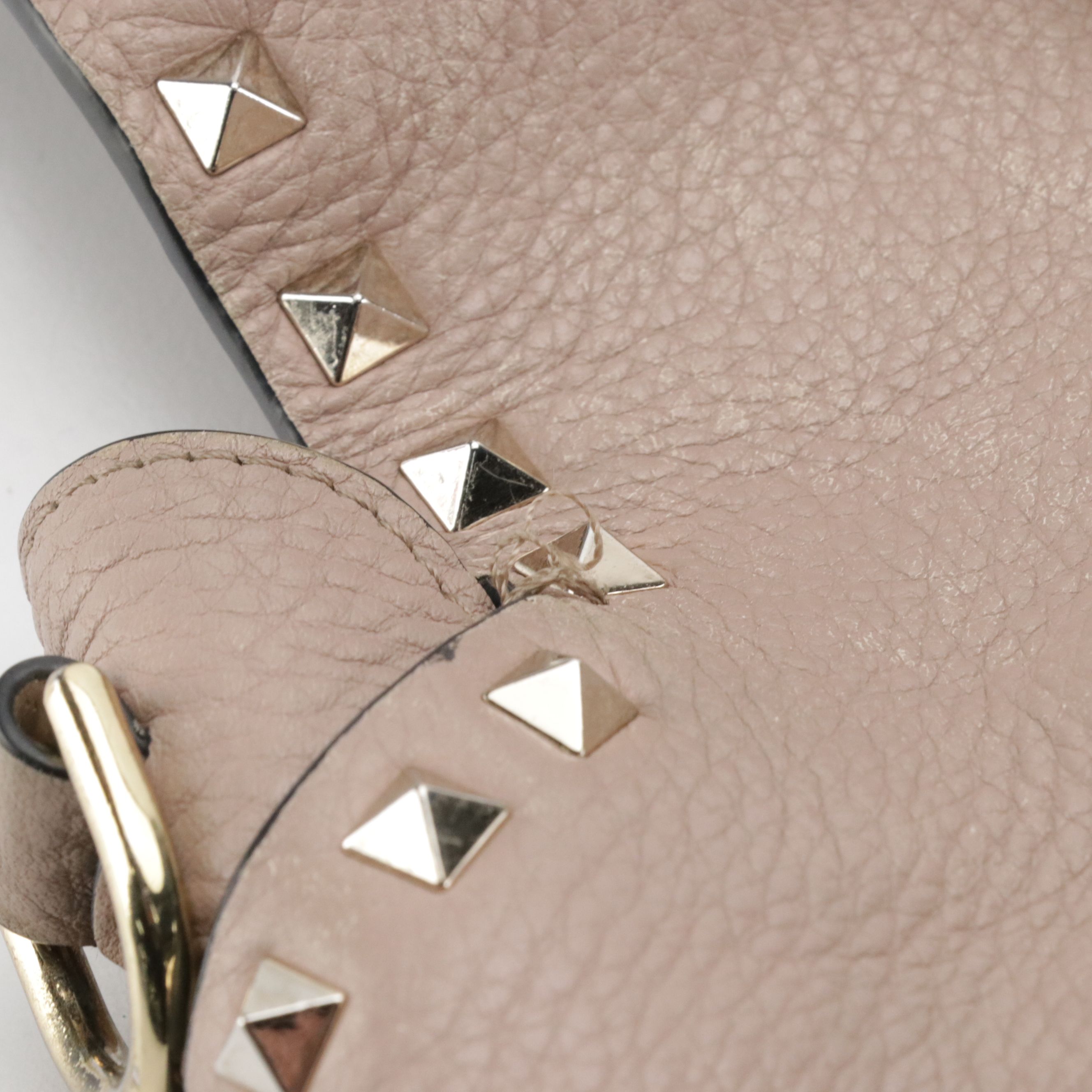 Valentino Garavani Rockstud Grained Calfskin Leather Top Handle Two-Way Flap Bag