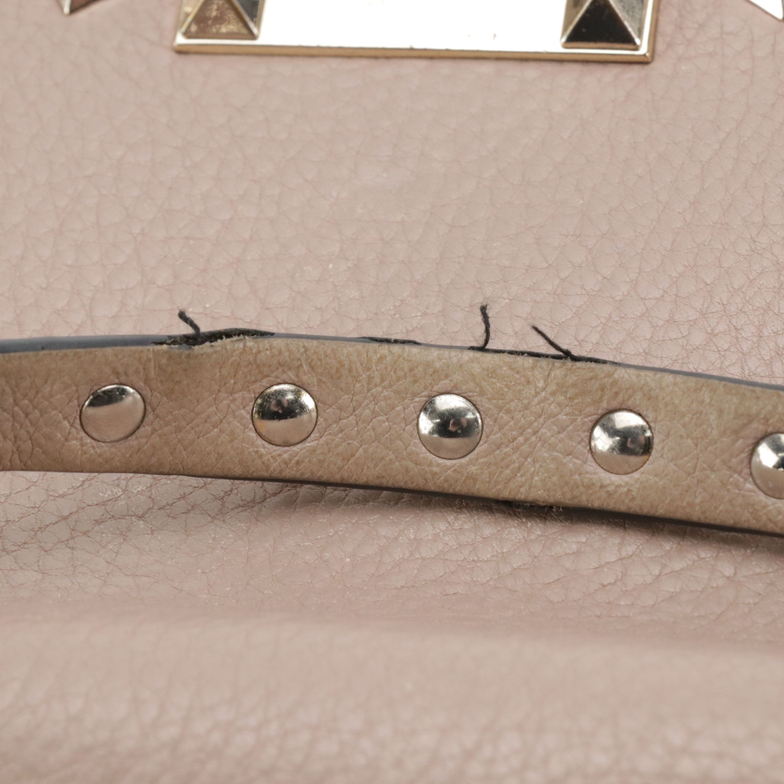 Valentino Garavani Rockstud Grained Calfskin Leather Top Handle Two-Way Flap Bag