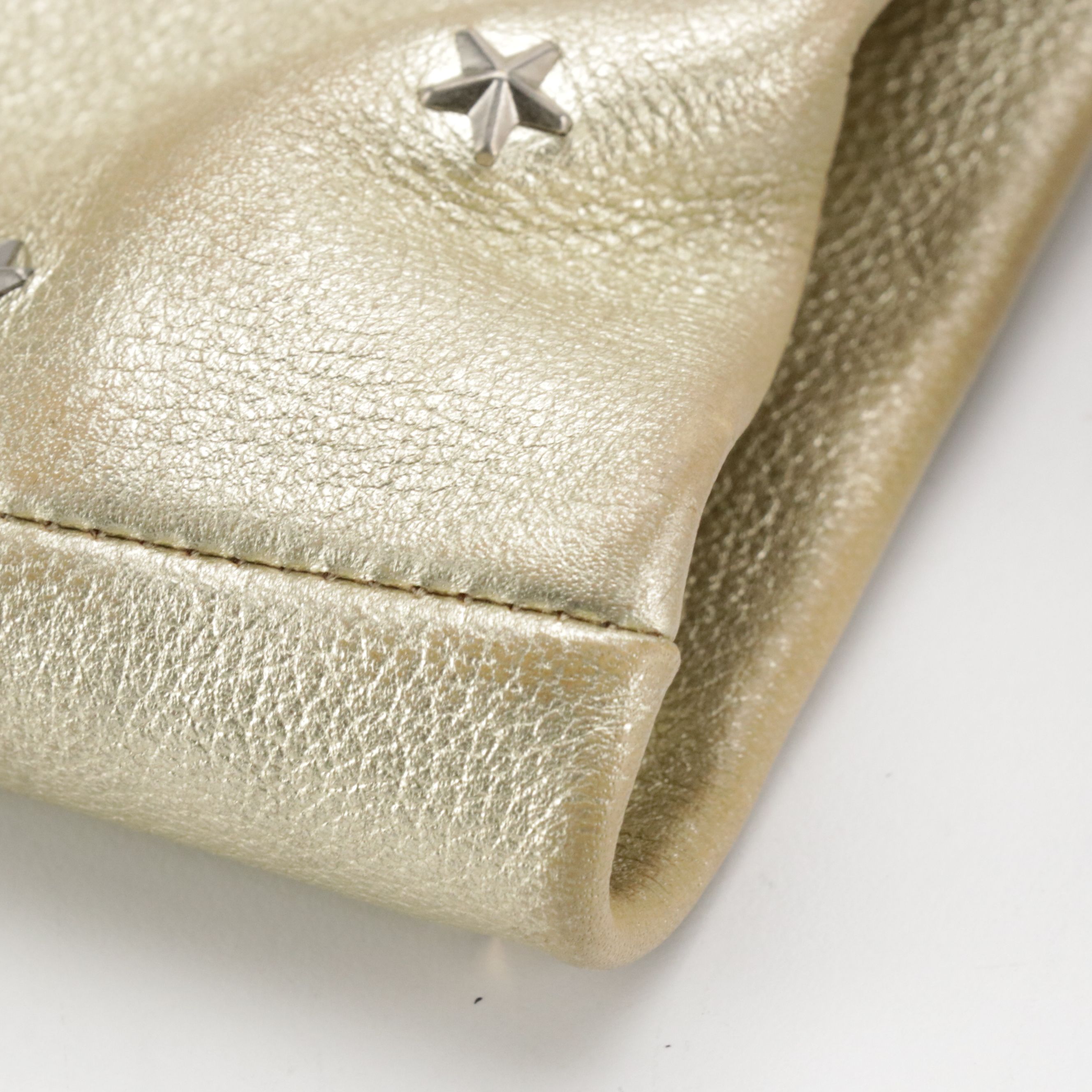 Jimmy Choo Star Studded Tote Bag in Metallic Gold Grained Calf Leather