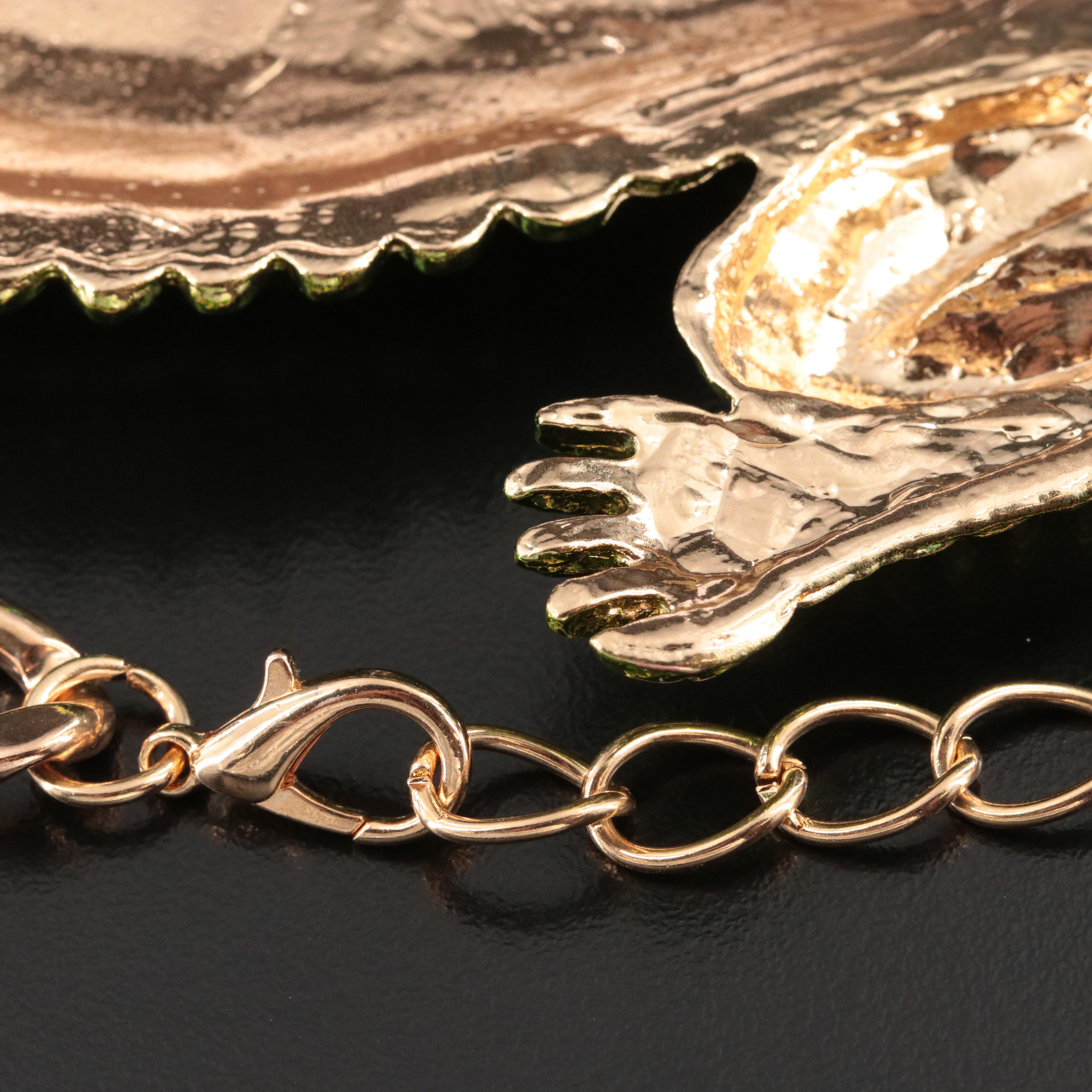 Rhinestone Alligator Statement Necklace