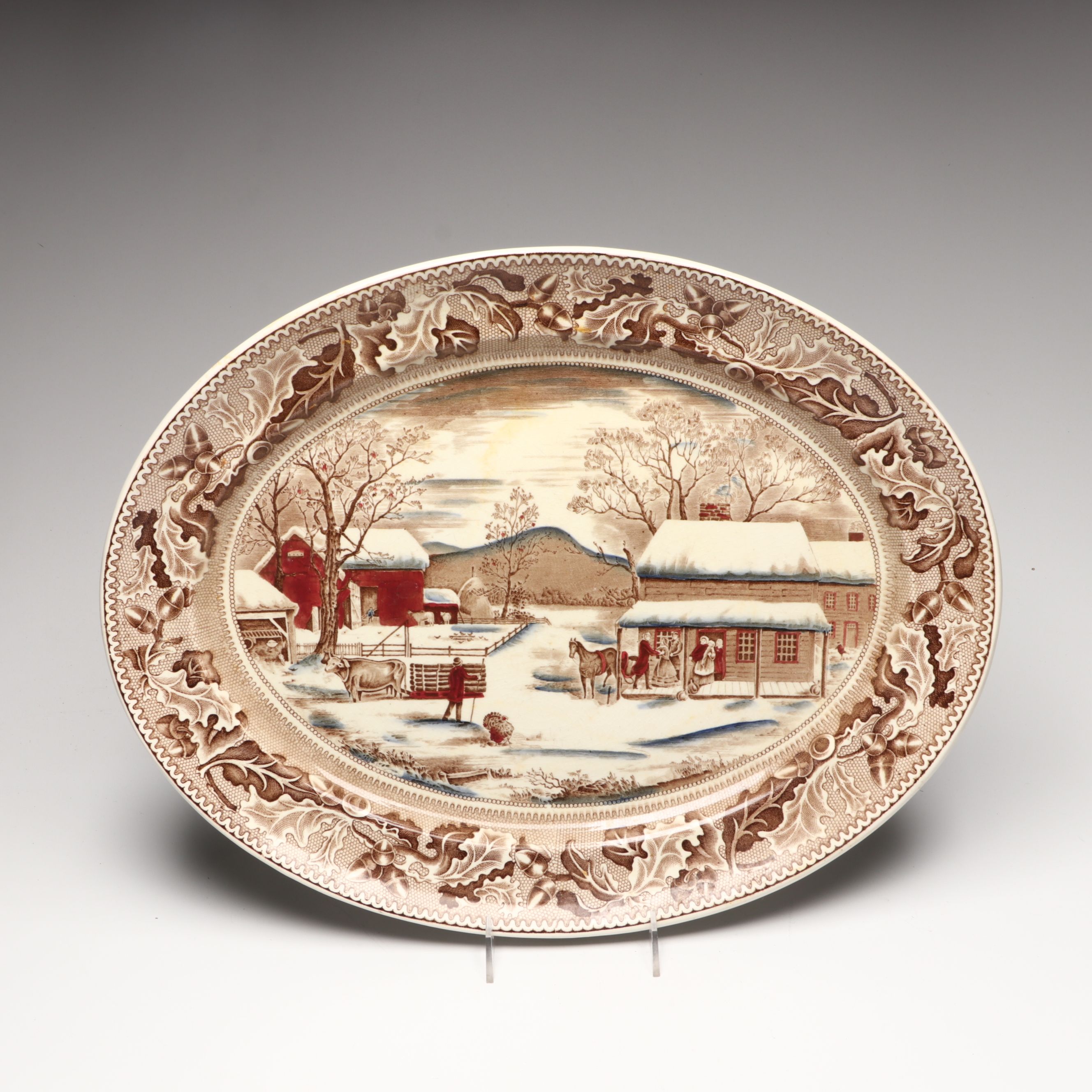 Johnson Bros Ceramic Platter and More Transferware Table Accessories