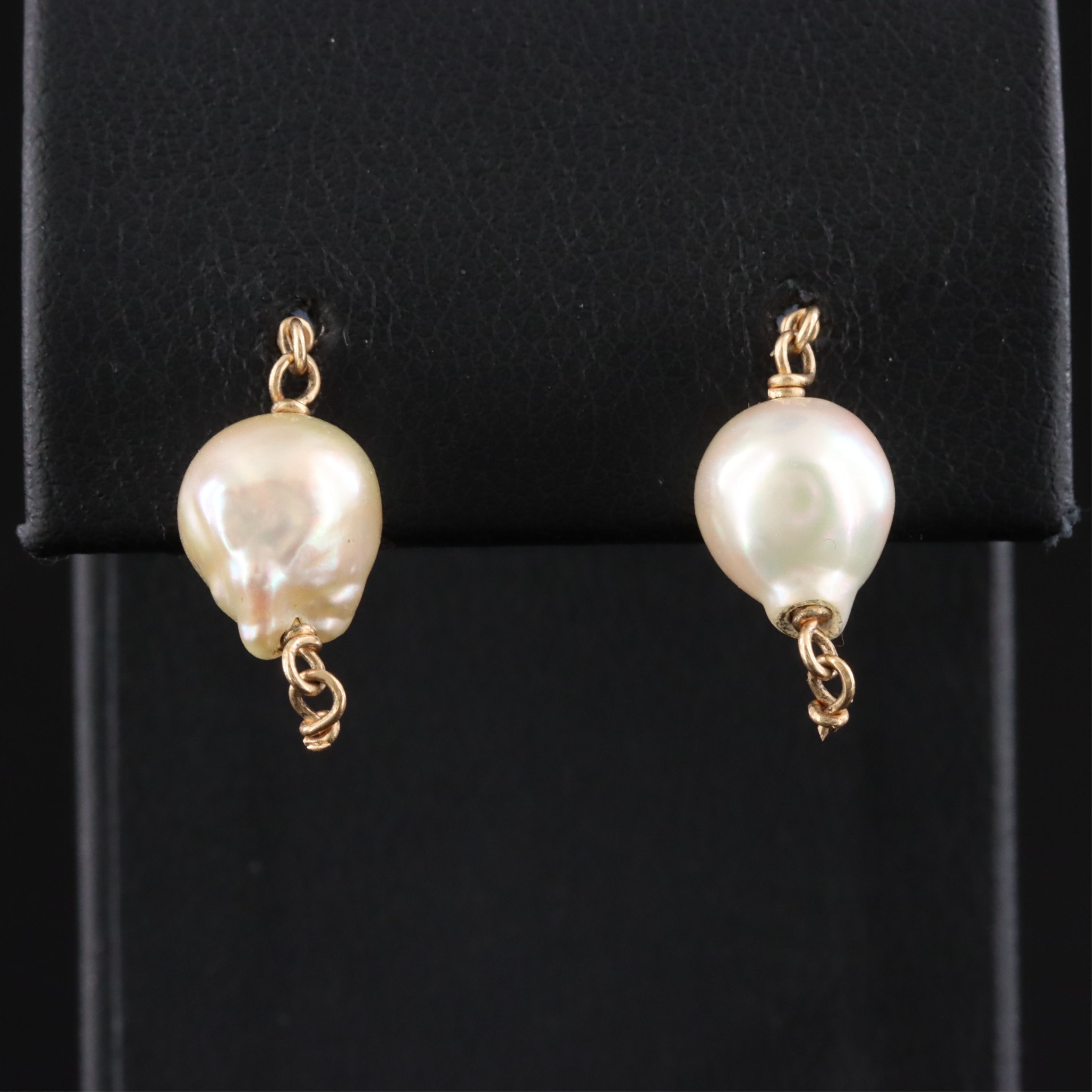 14K Baroque Pearl Earrings