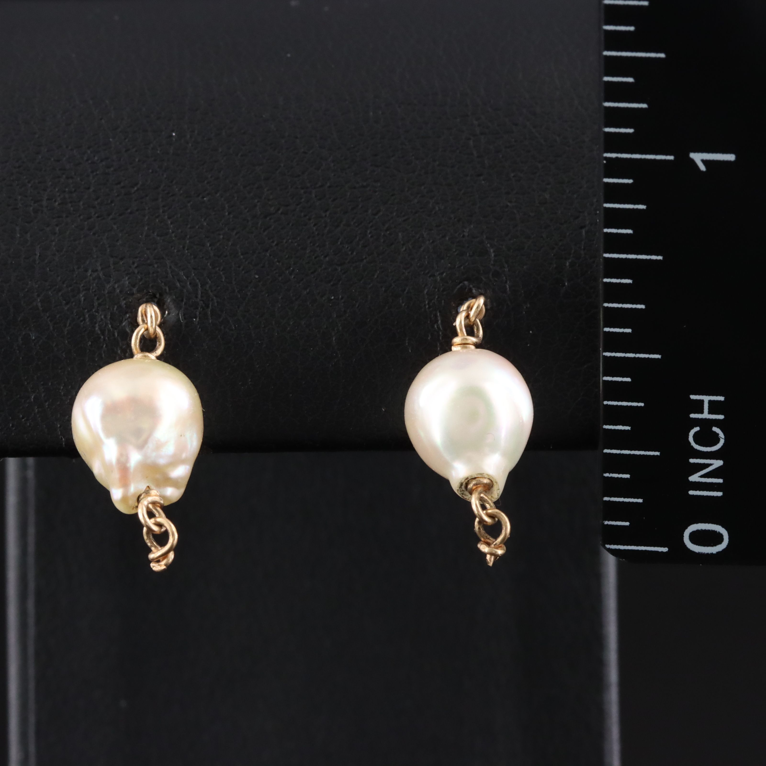 14K Baroque Pearl Earrings