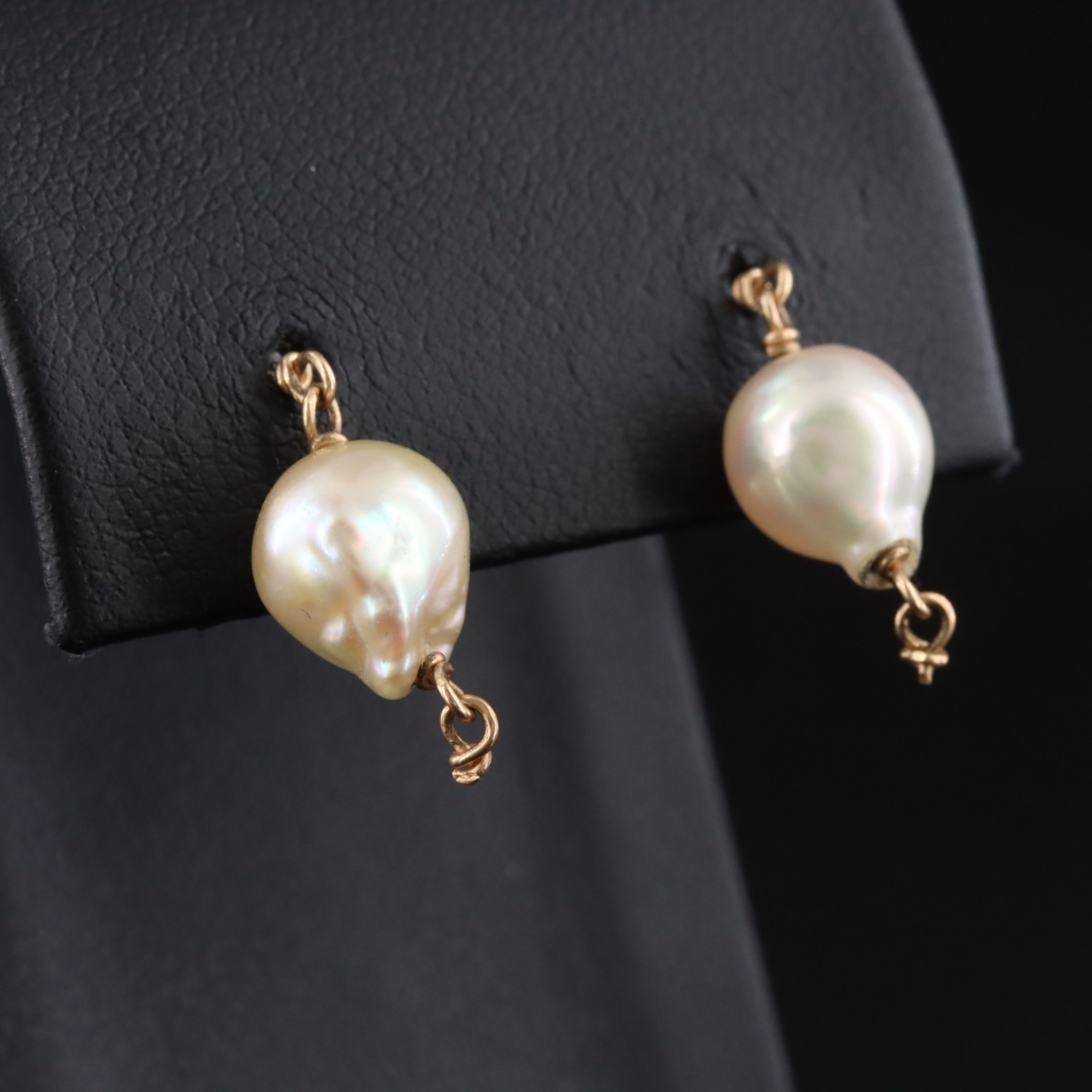 14K Baroque Pearl Earrings