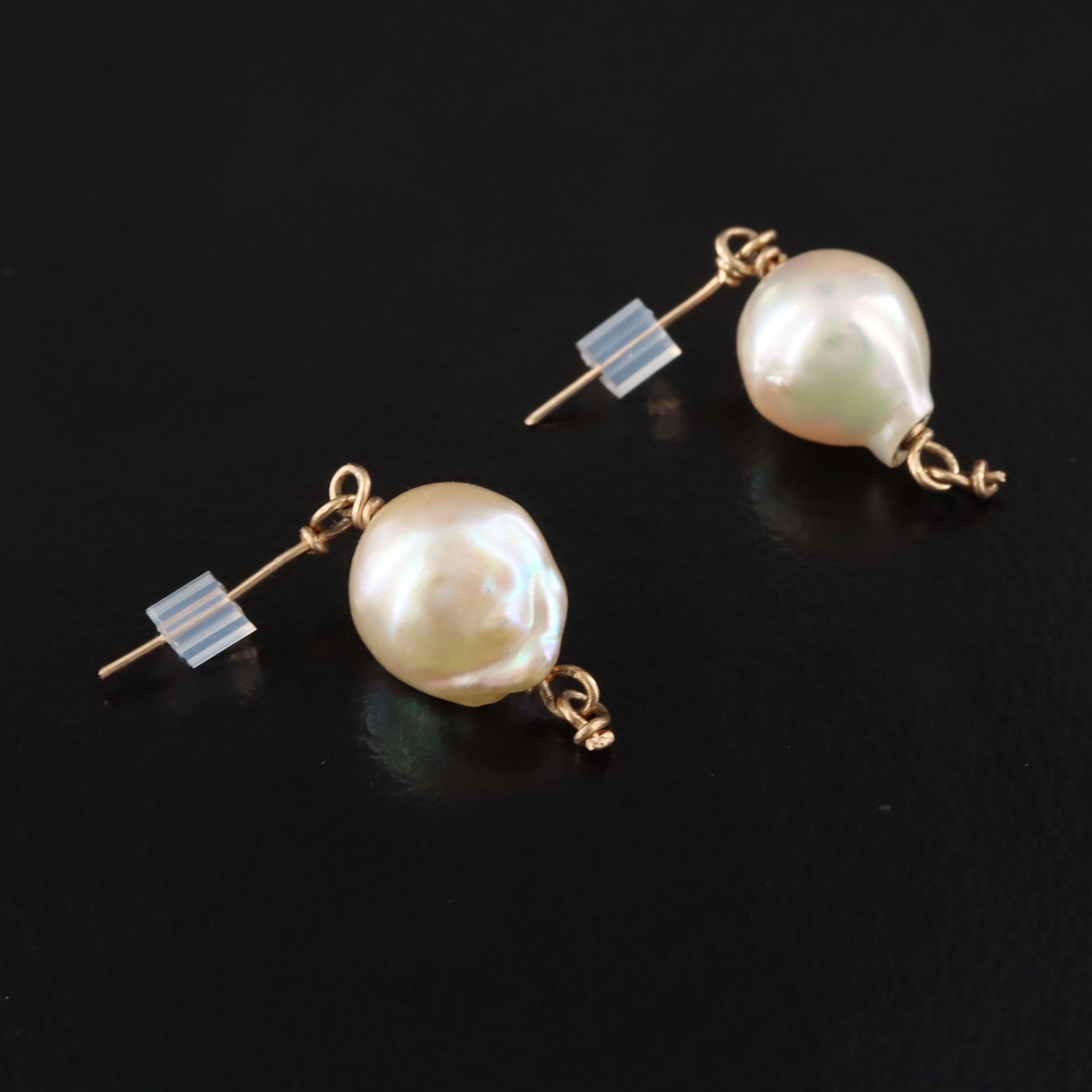 14K Baroque Pearl Earrings