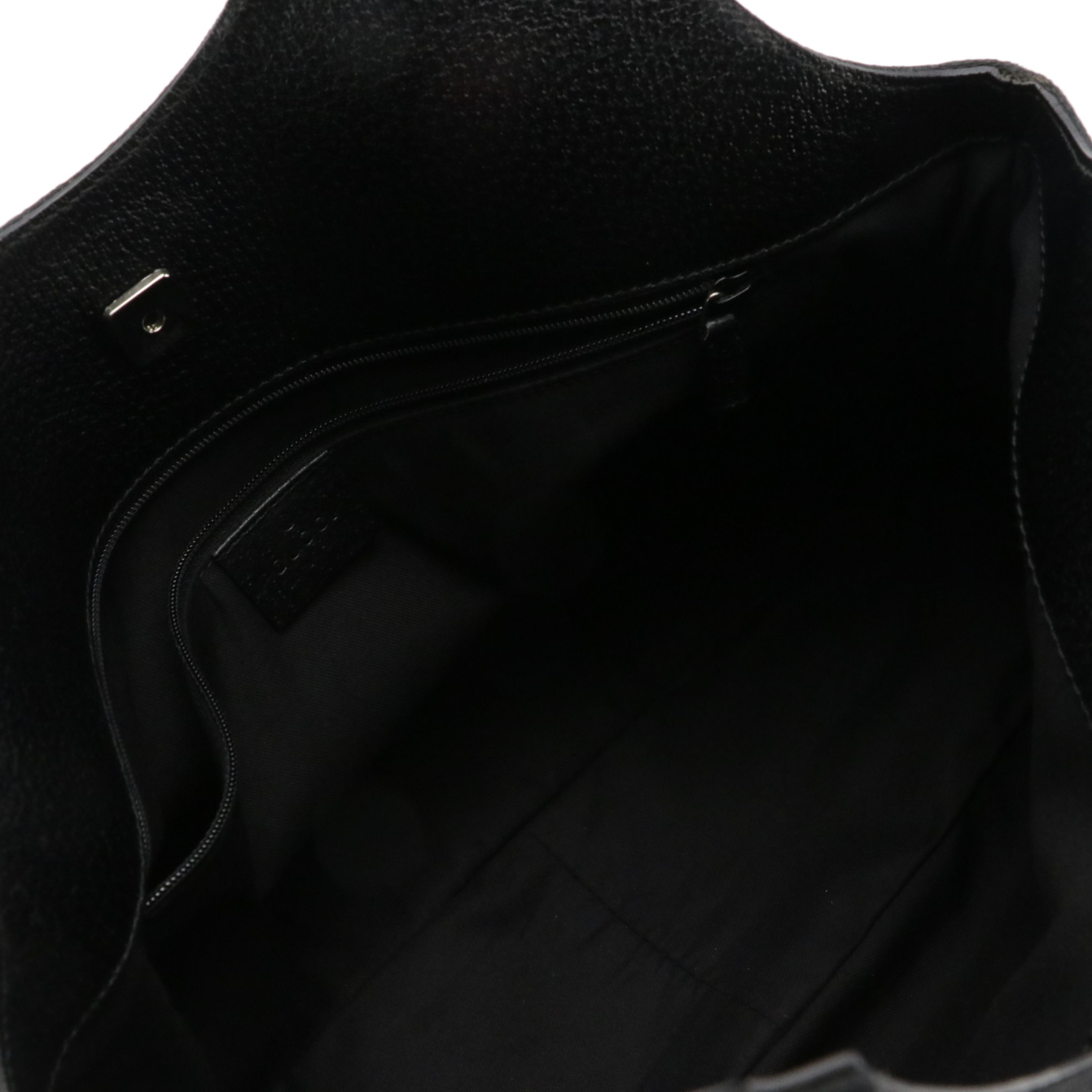 Gucci Front Pocket Hobo Shoulder Bag in Black GG Canvas and Leather