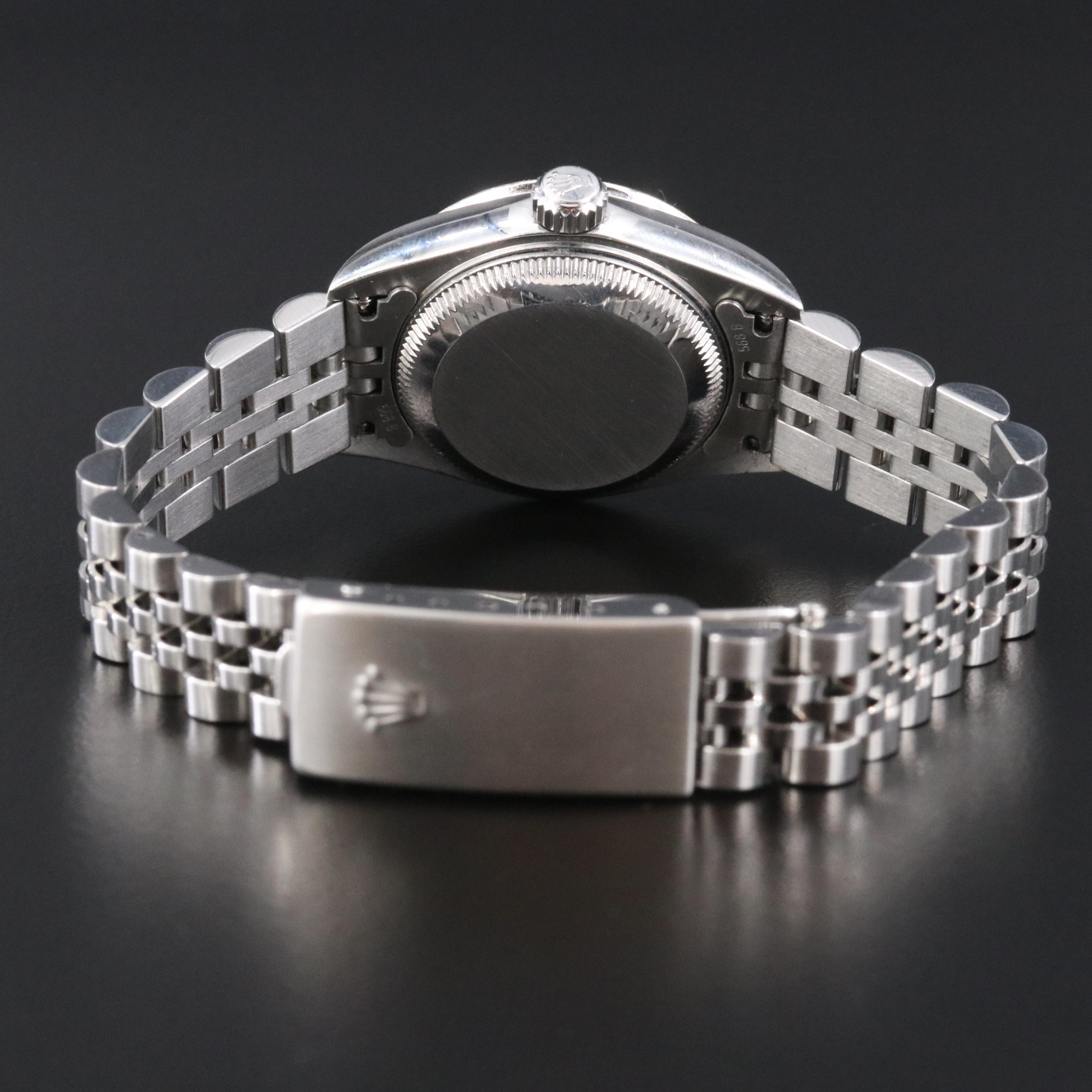 2002 Rolex Custom Diamond Bezel Salmon Dial Datejust Watch 79174