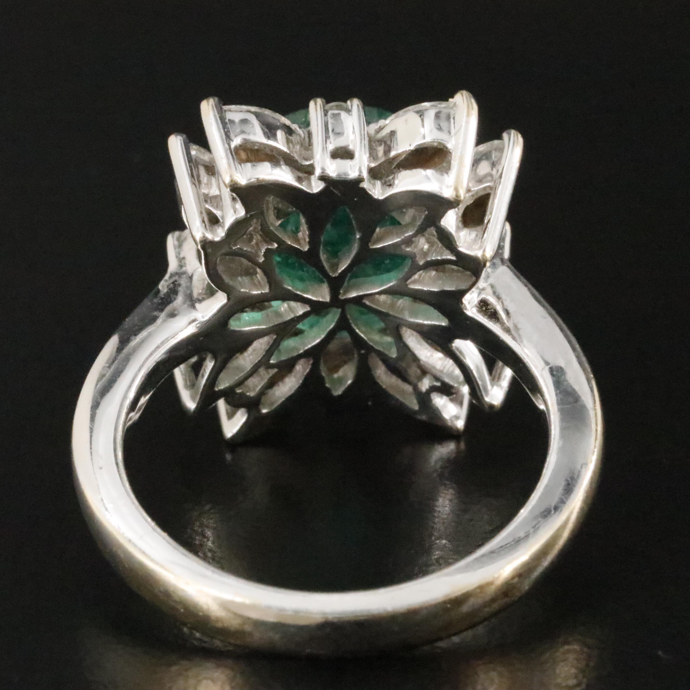 18K 3.59 CT Emerald and Diamond Ring