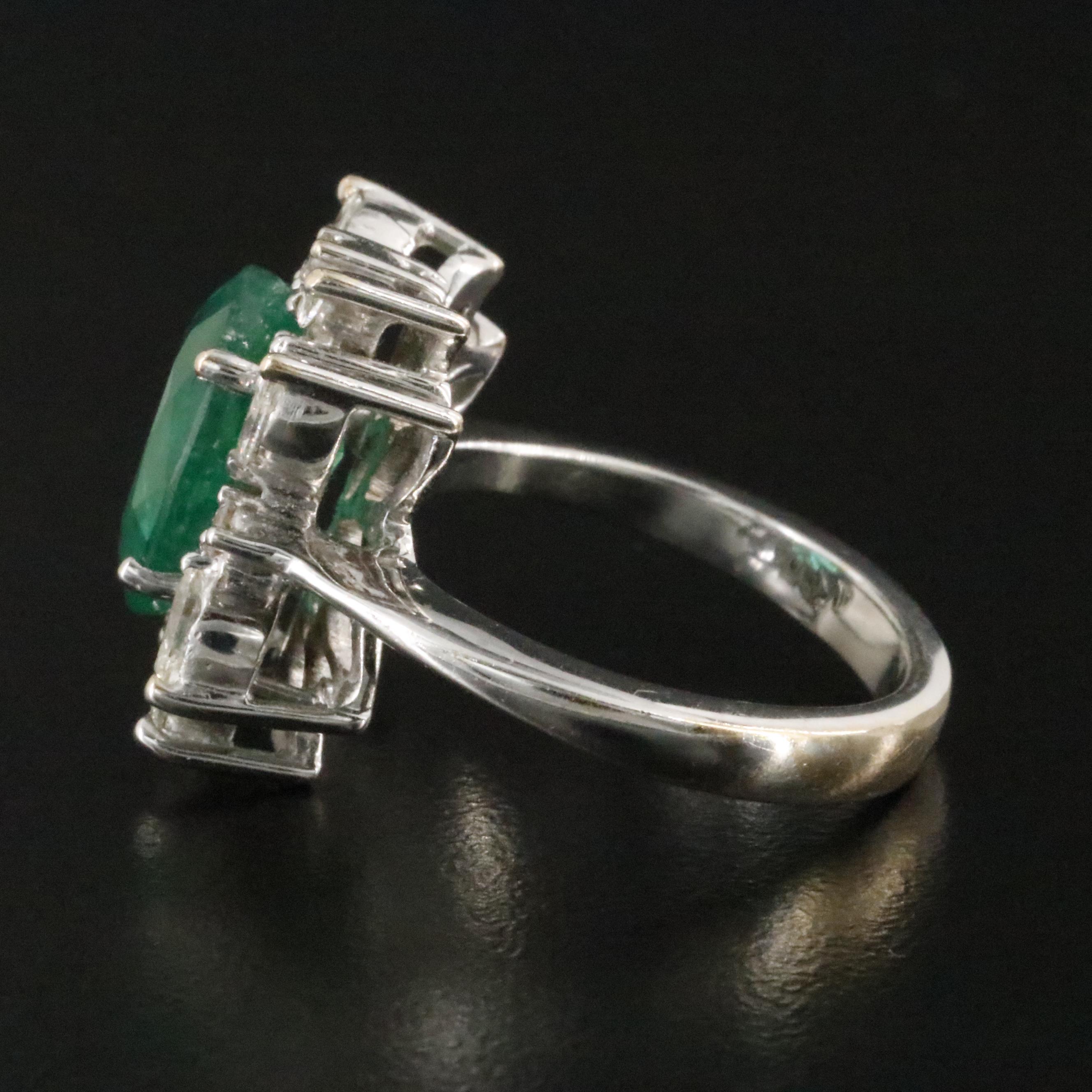 18K 3.59 CT Emerald and Diamond Ring