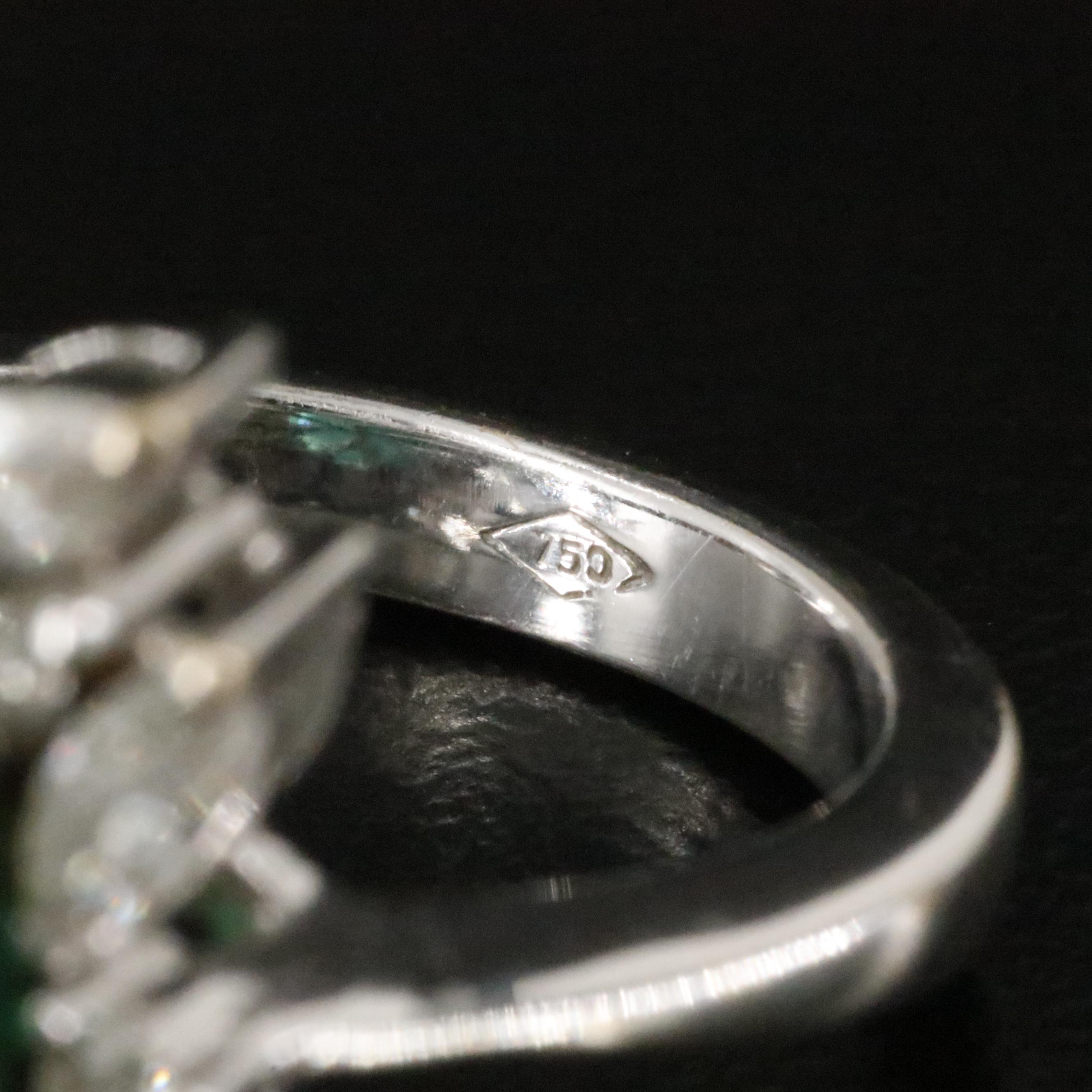 18K 3.59 CT Emerald and Diamond Ring