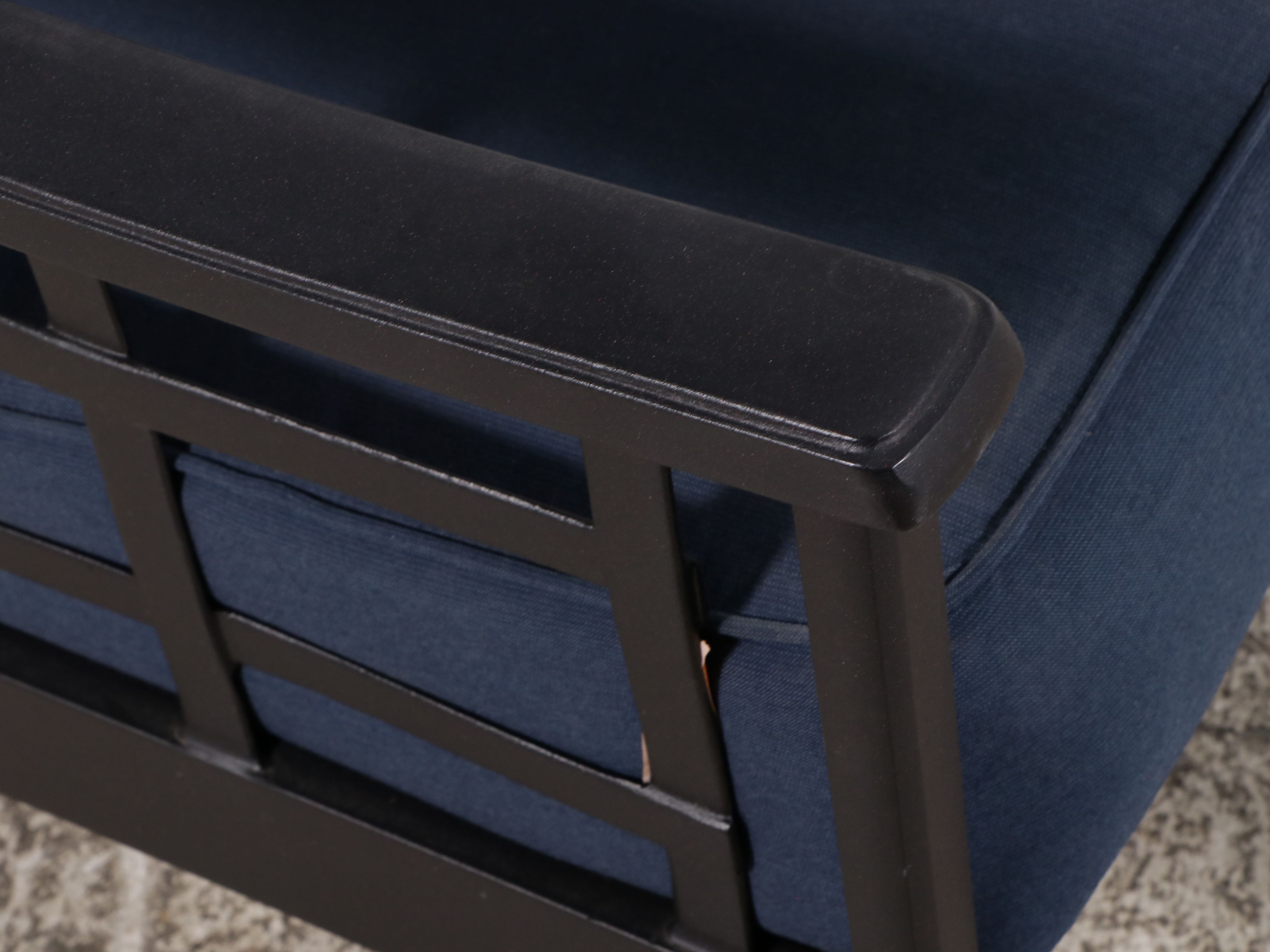 Pair of Contemporary Patio Armchairs and End Table