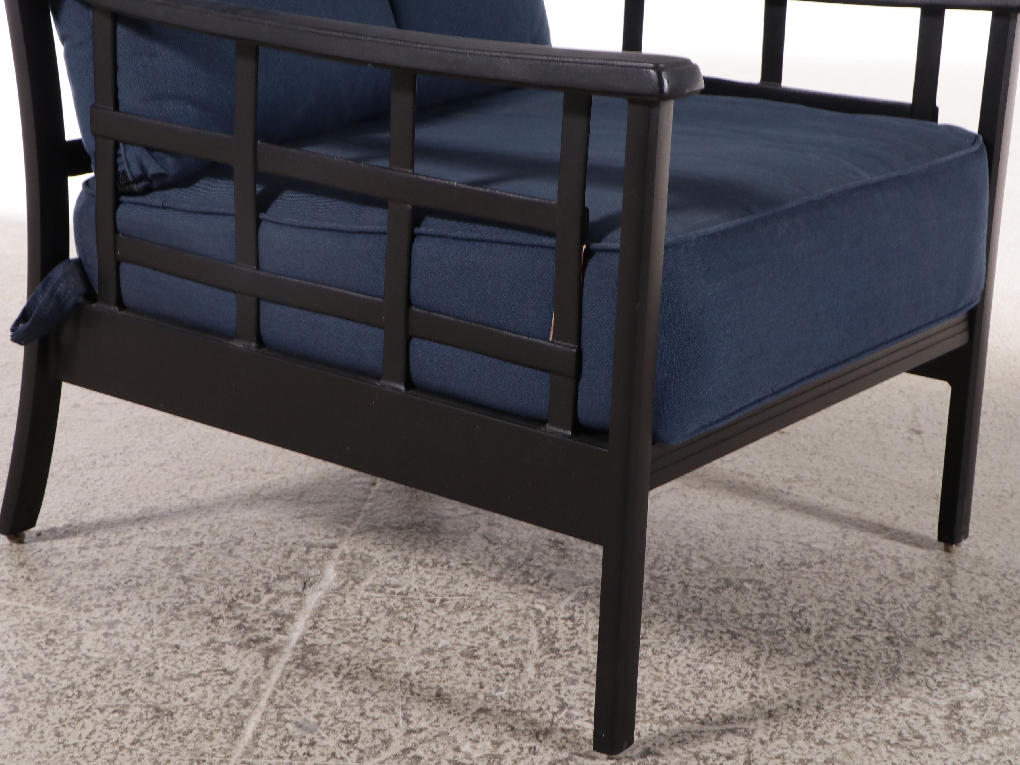 Pair of Contemporary Patio Armchairs and End Table