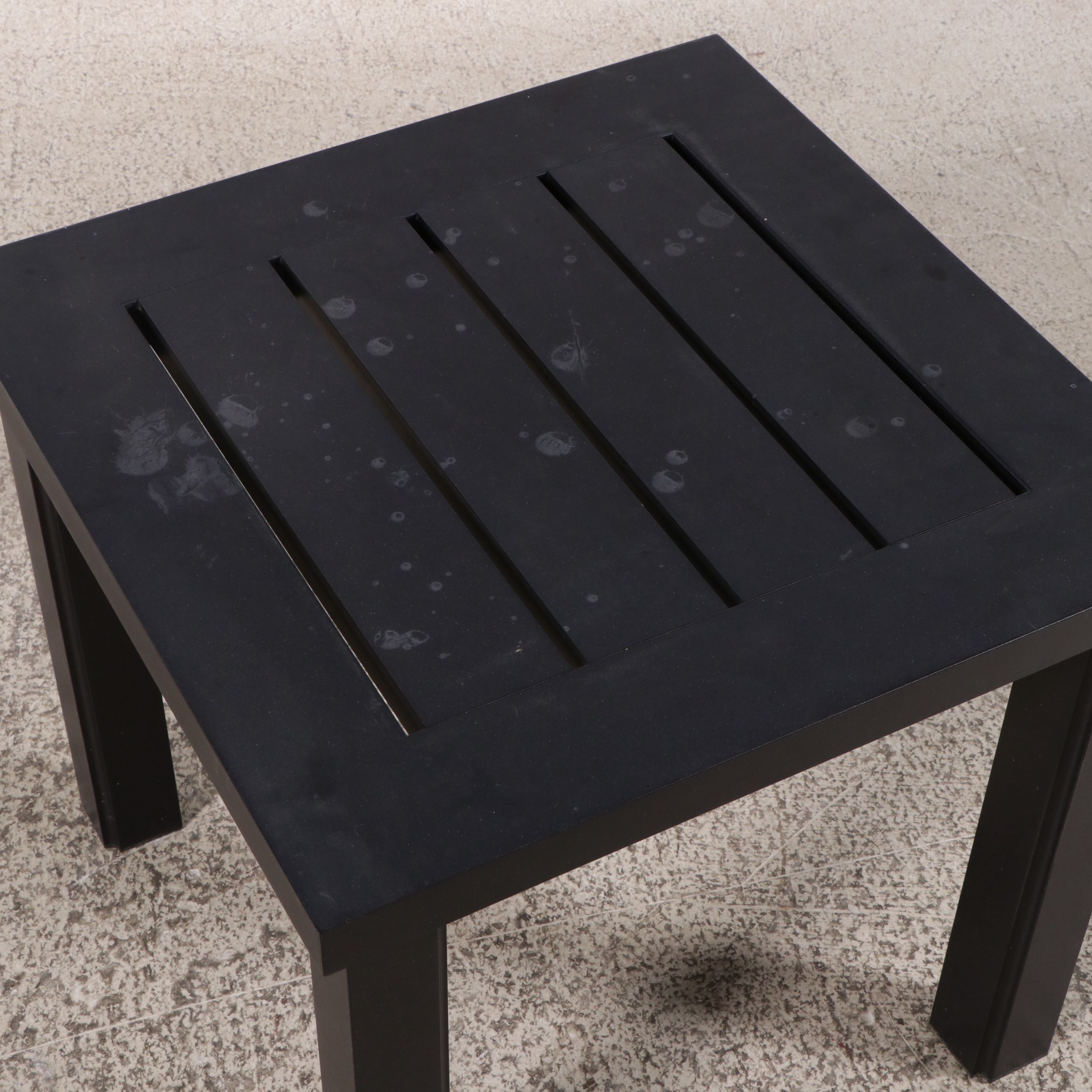 Pair of Contemporary Patio Armchairs and End Table