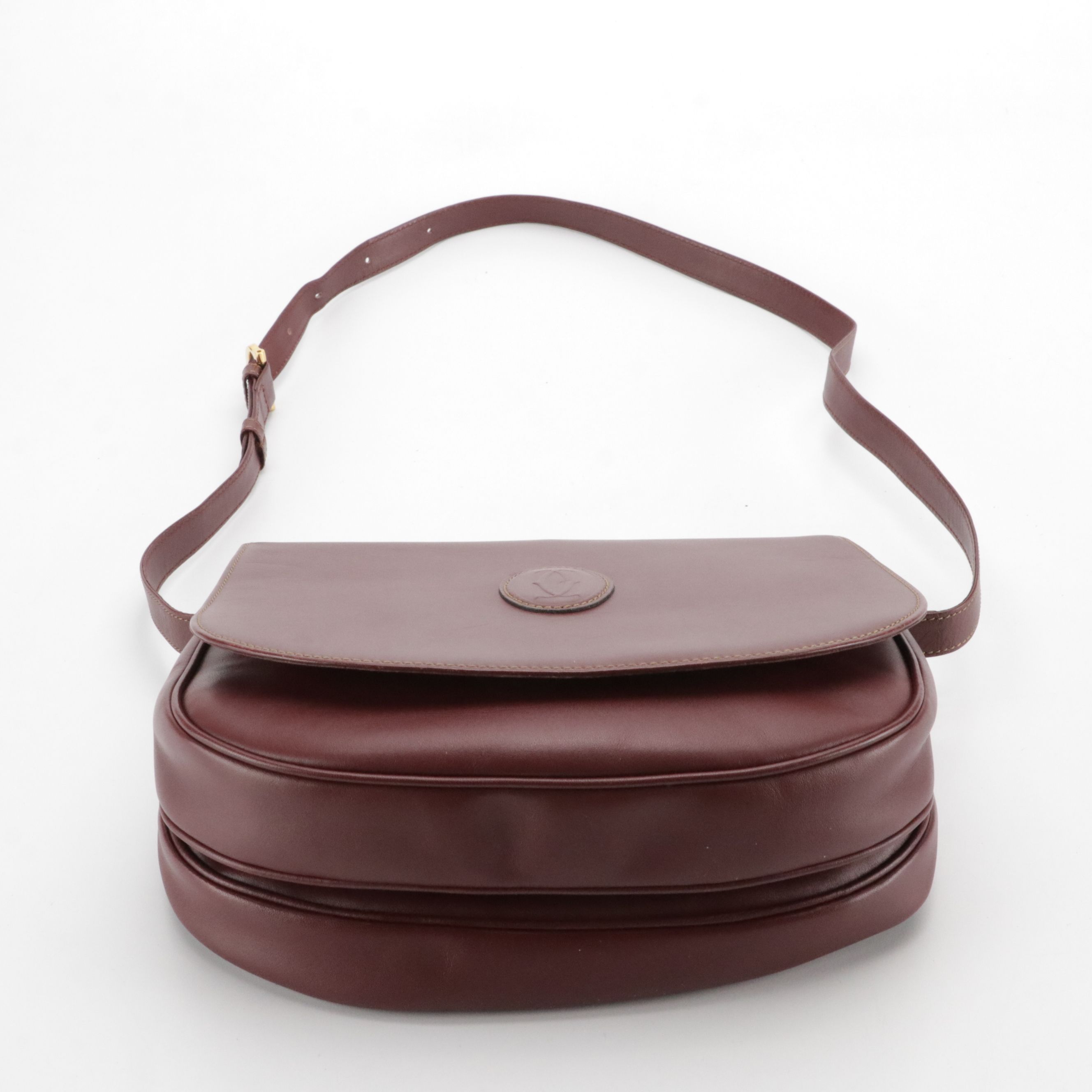 Cartier Must Line Shoulder Bag in Bordeaux Calf Leather