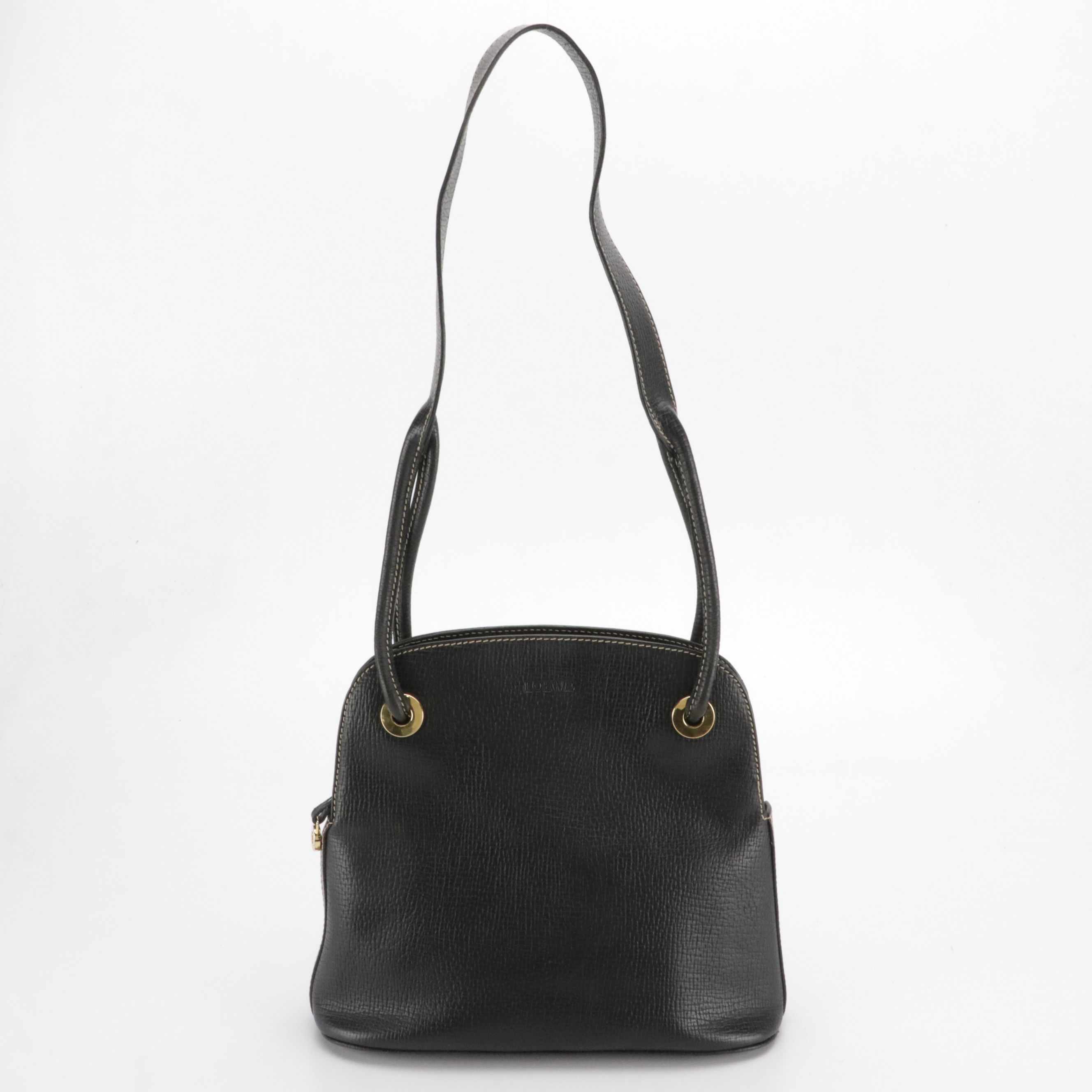Loewe Shoulder Bag in Black Grained Leather