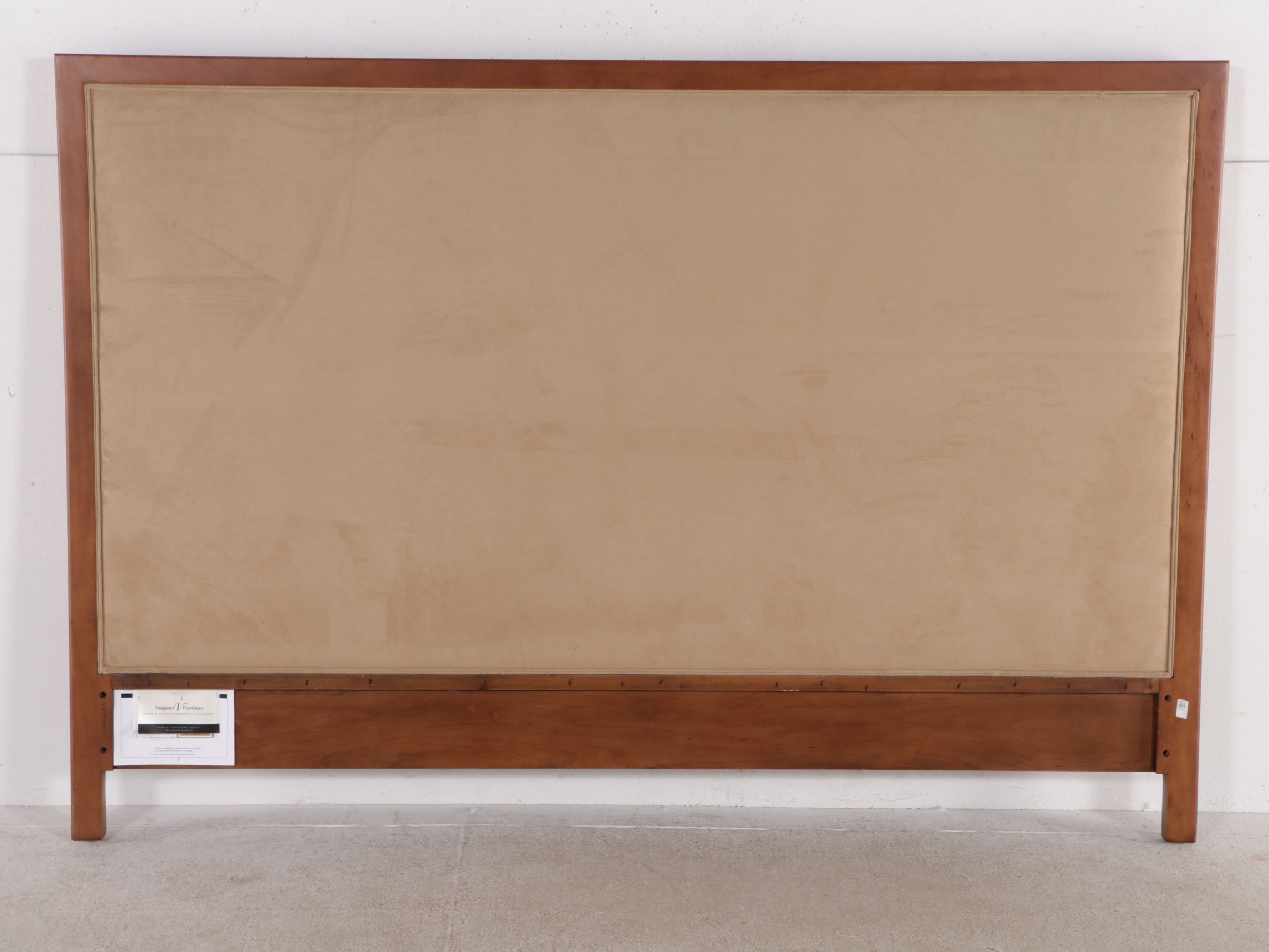 Vanguard Furniture Contemporary Wood and Suede Headboard