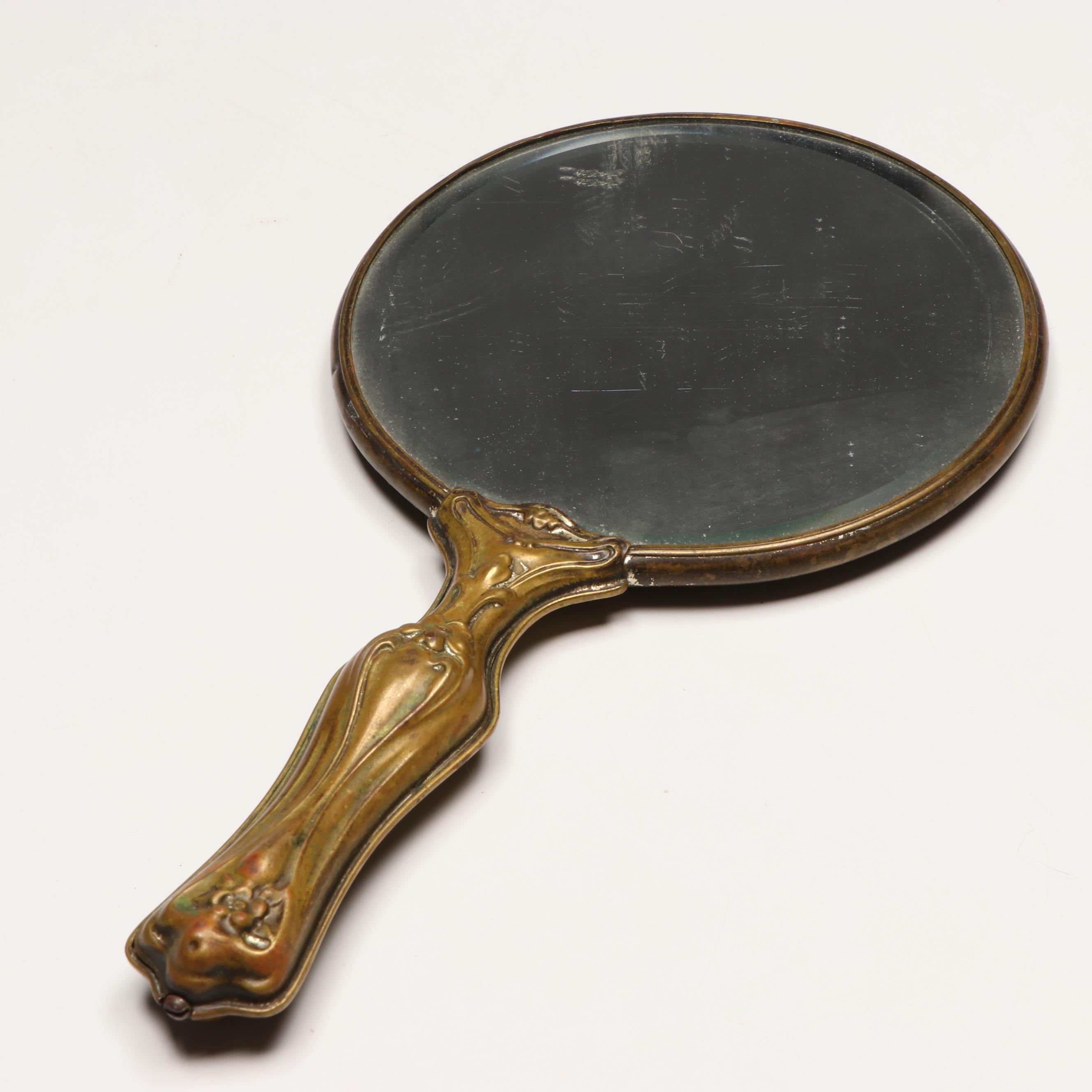 Elgin Gold Finish Compacts with Brass Finish Hand Mirrors and Ceneter Pen