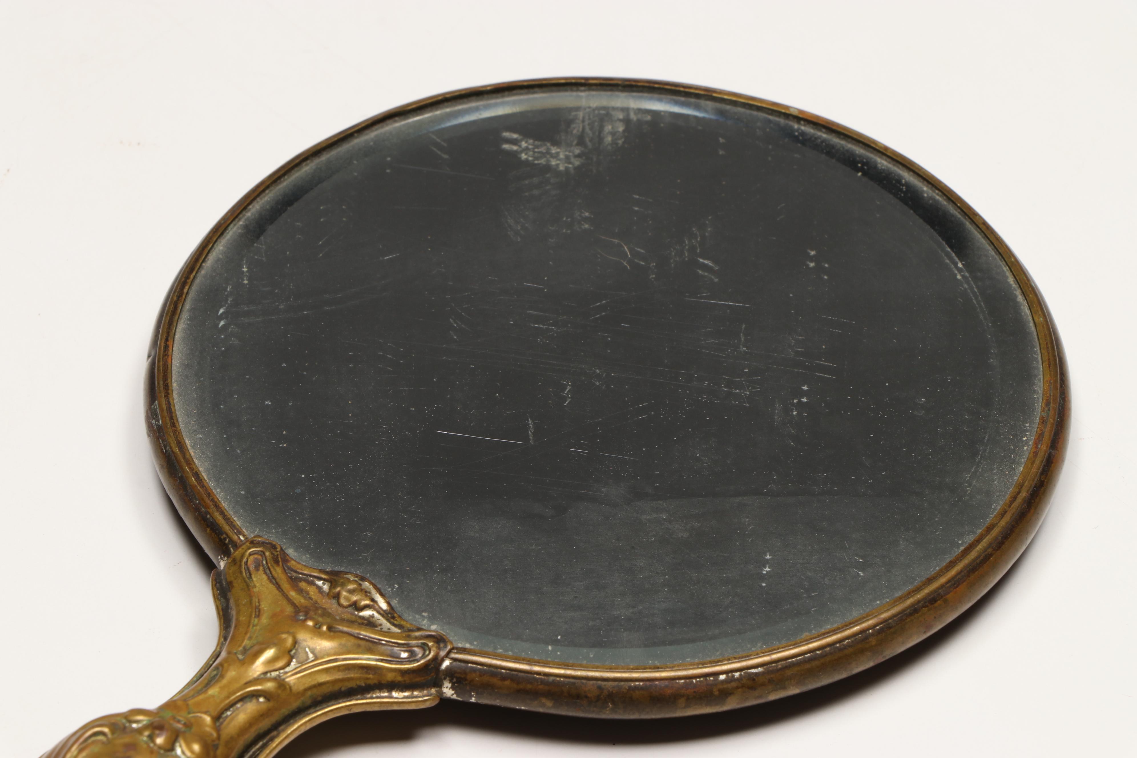 Elgin Gold Finish Compacts with Brass Finish Hand Mirrors and Ceneter Pen