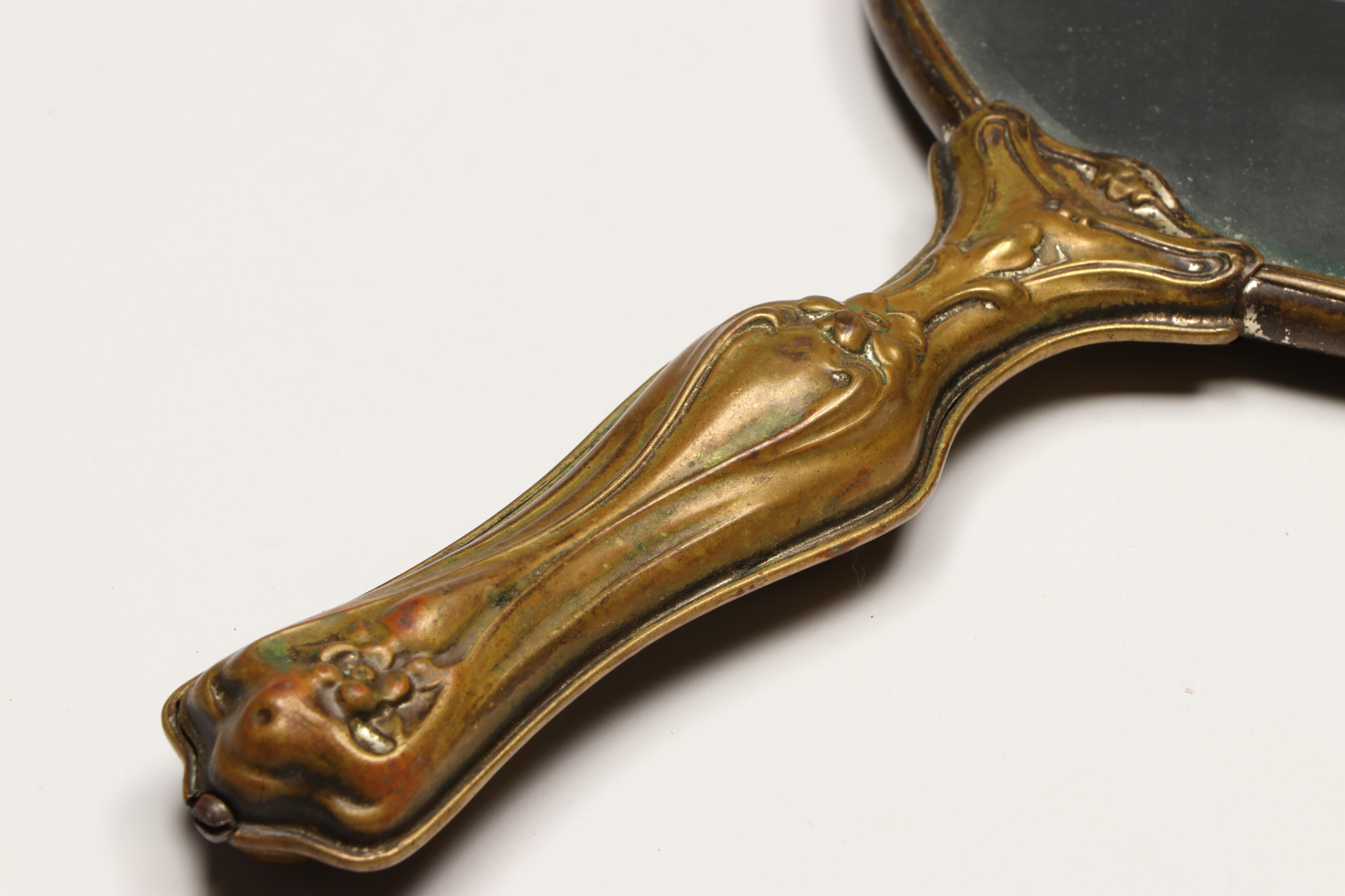 Elgin Gold Finish Compacts with Brass Finish Hand Mirrors and Ceneter Pen