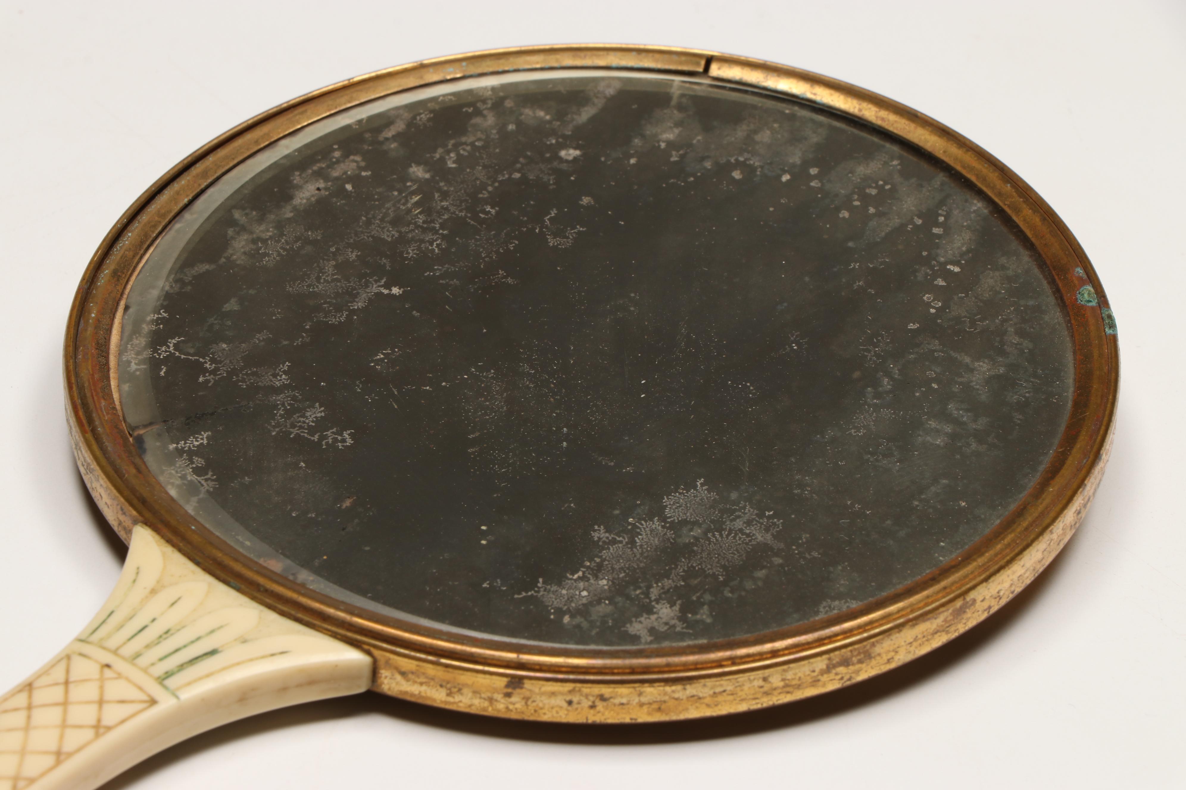 Elgin Gold Finish Compacts with Brass Finish Hand Mirrors and Ceneter Pen