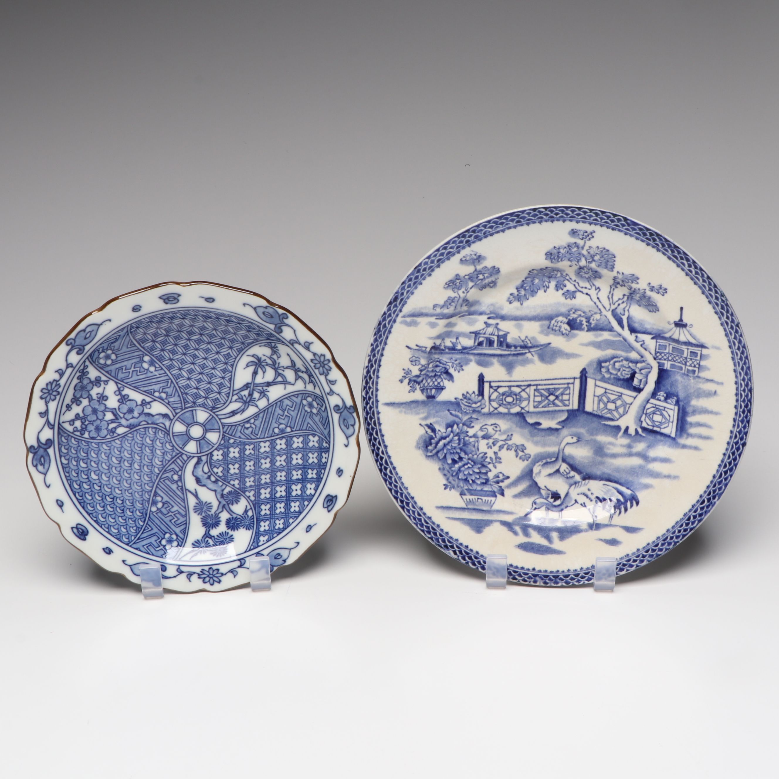 Thomas Till & Sons "Clyde" Plate with Other Blue and White Ceramic Décor