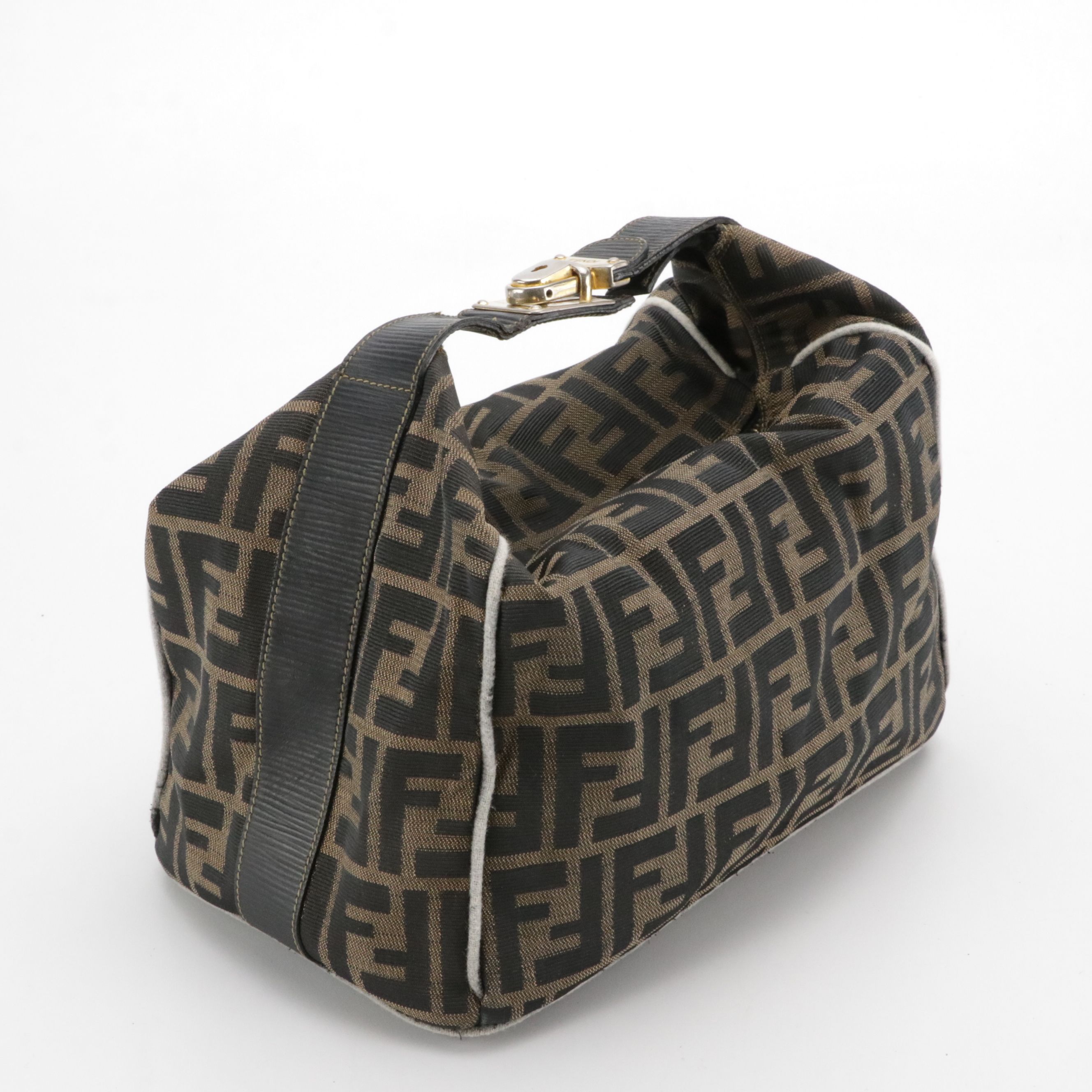 Fendi Locking Top Handle Bag in Zucca Jacquard Canvas
