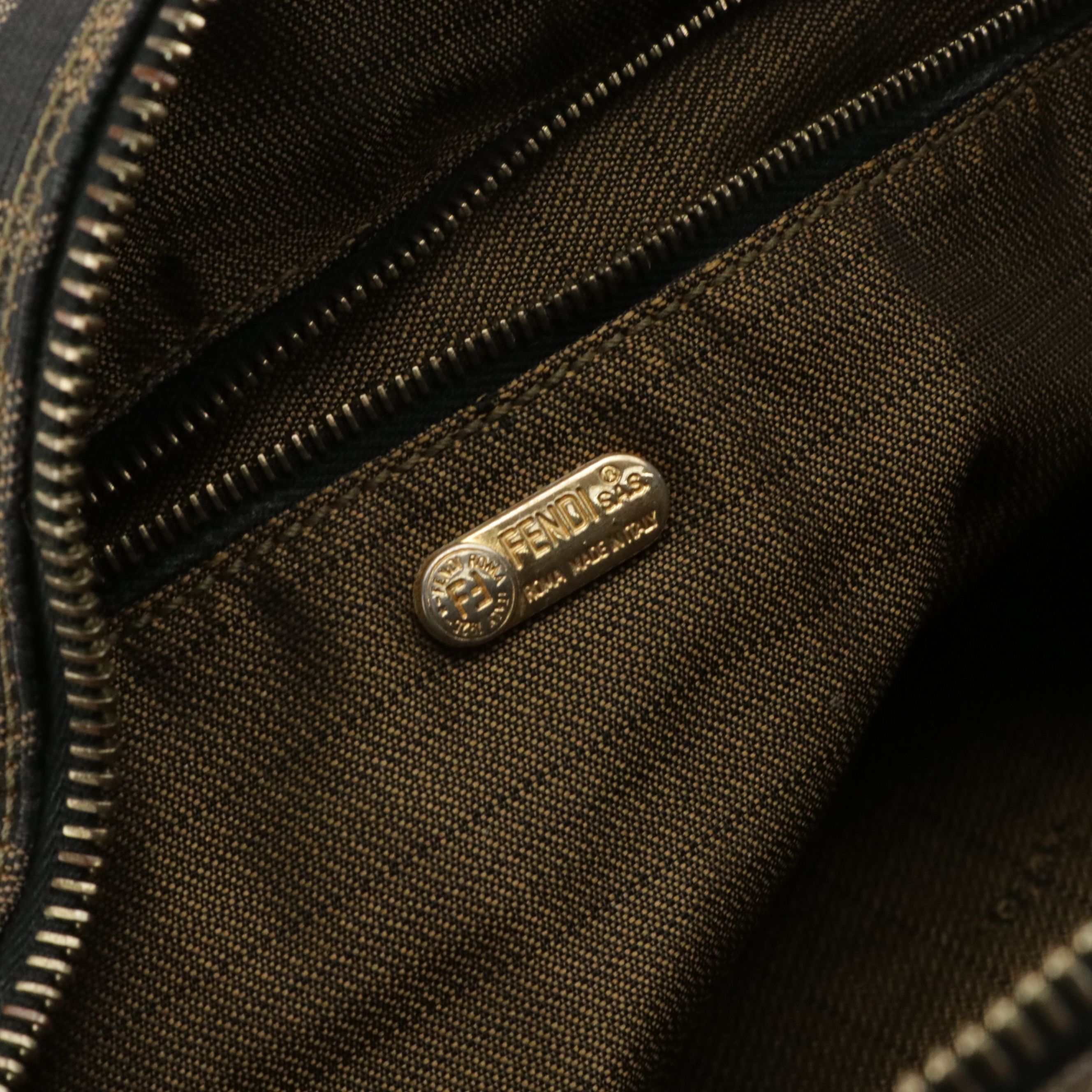 Fendi Locking Top Handle Bag in Zucca Jacquard Canvas