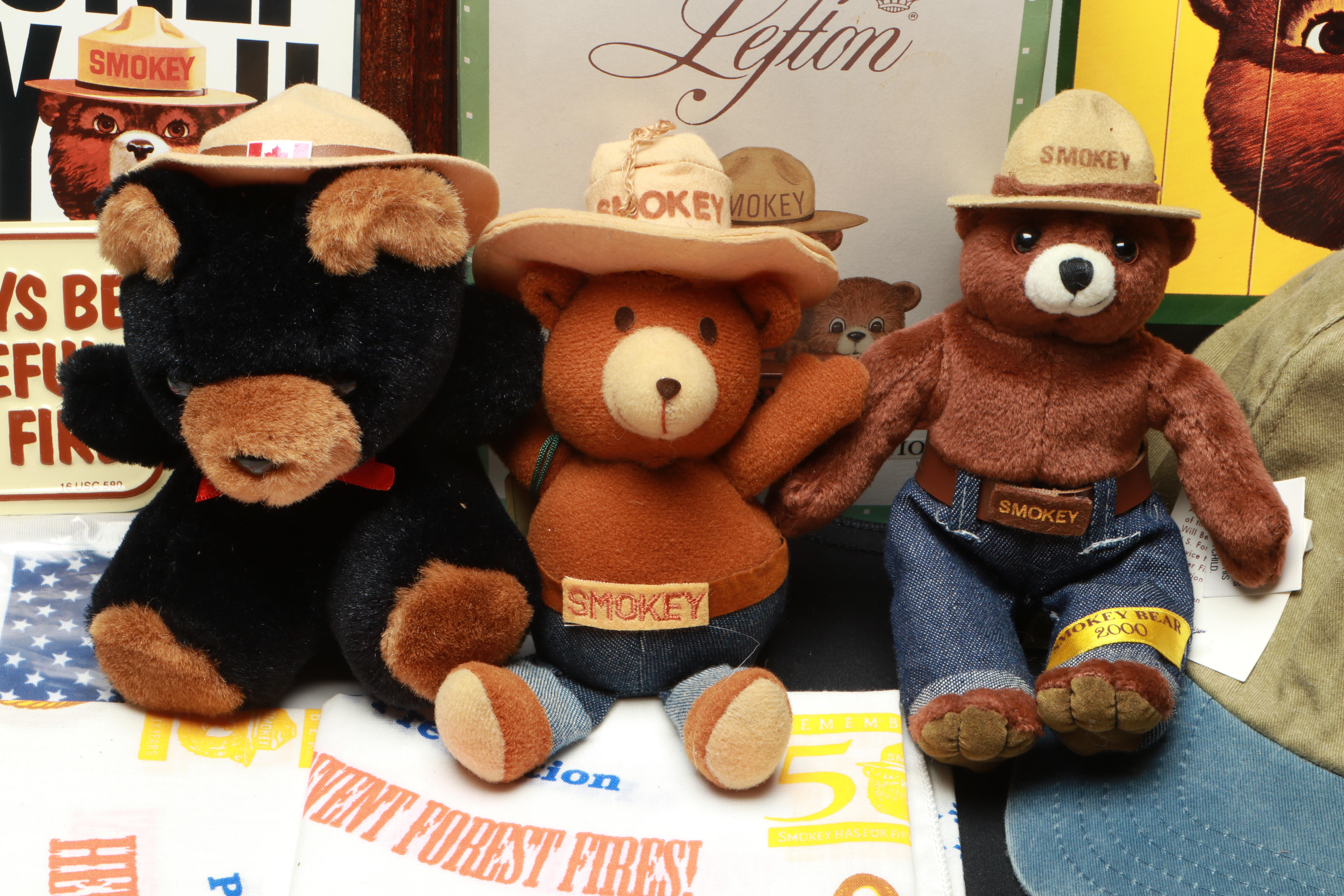 Lefton "Smokey the Bear" Figurines with Hats, Ephemera and Other Collectibles