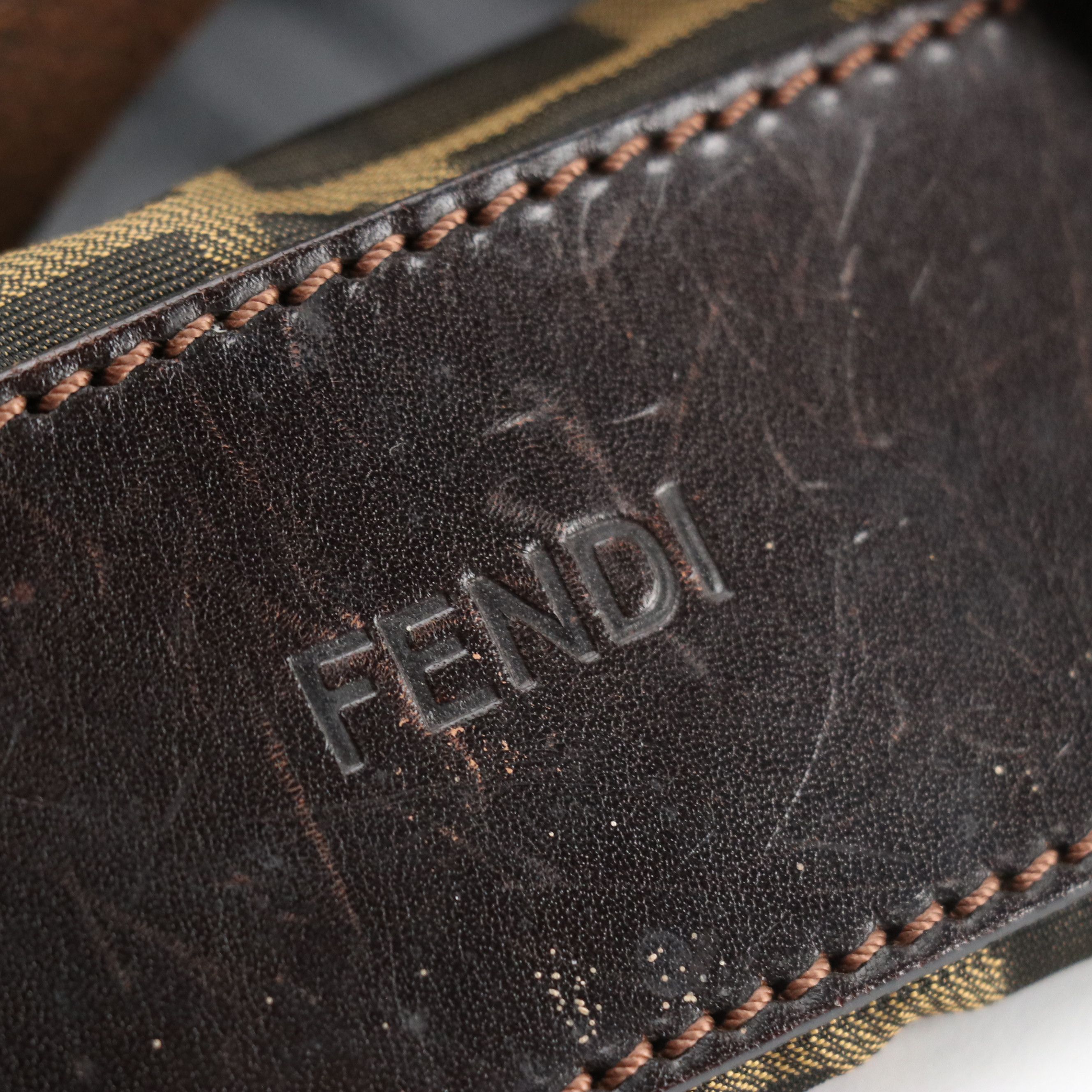 Fendi Roll-Up Travel Tote in Zucca Jacquard Canvas with Leather Trim