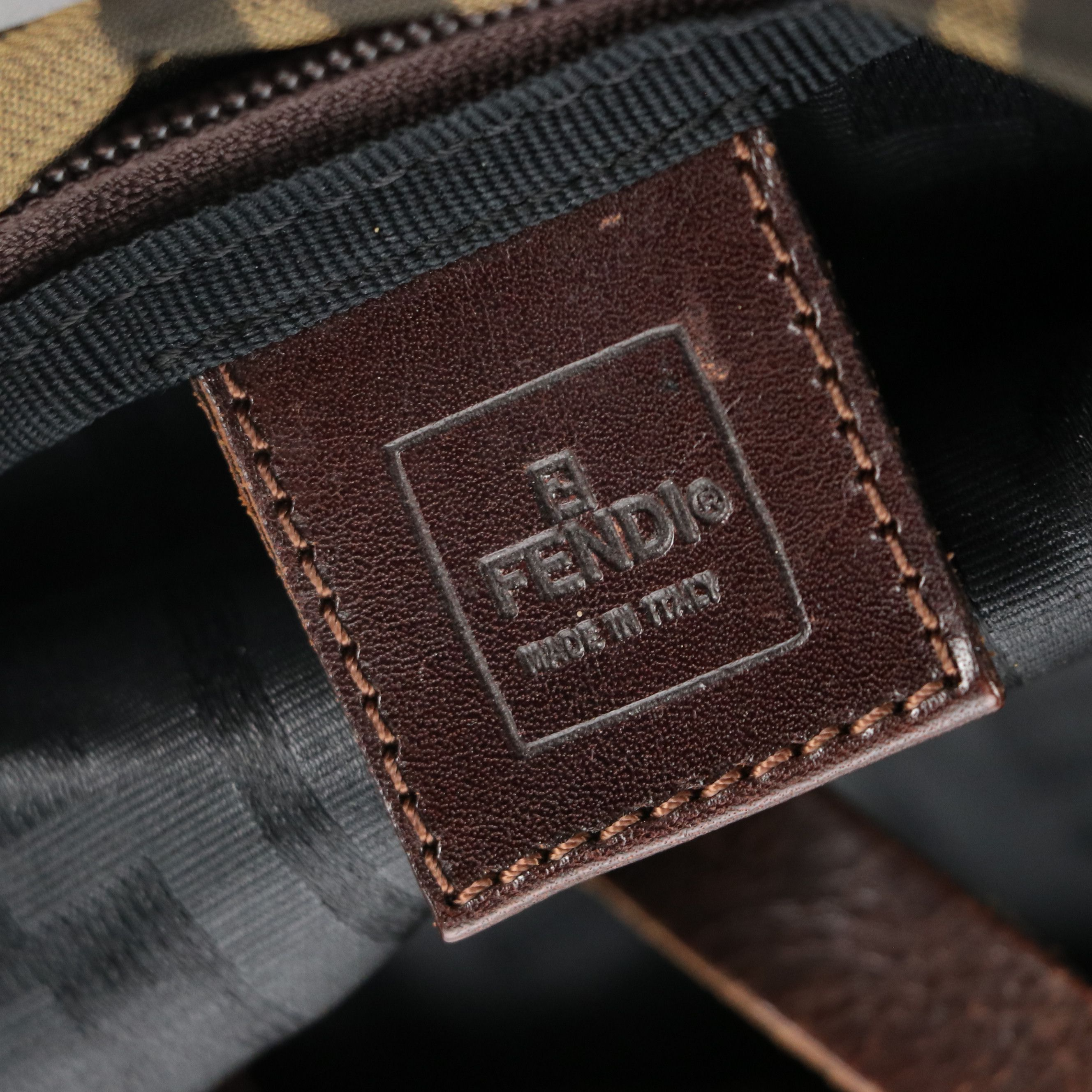 Fendi Roll-Up Travel Tote in Zucca Jacquard Canvas with Leather Trim