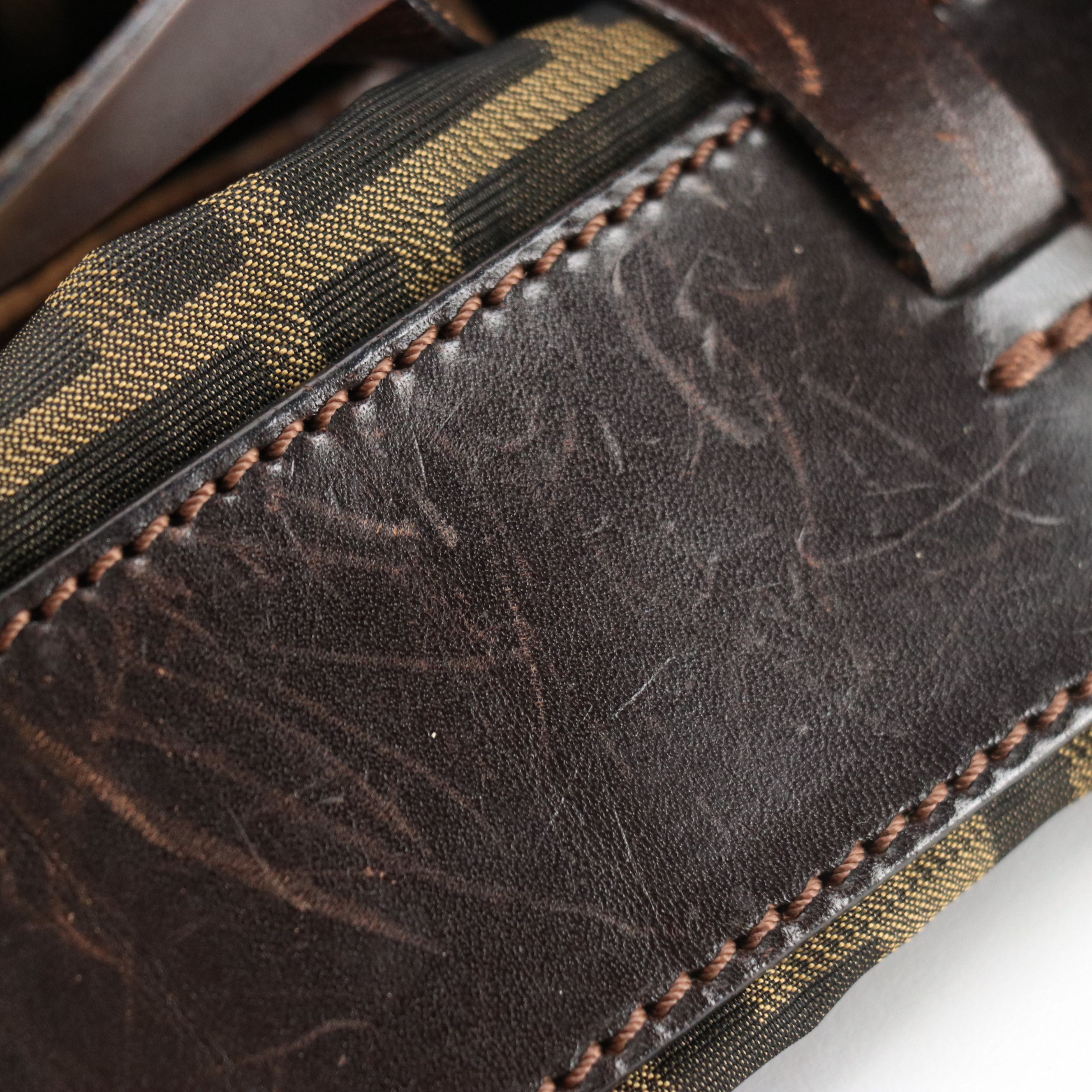 Fendi Roll-Up Travel Tote in Zucca Jacquard Canvas with Leather Trim