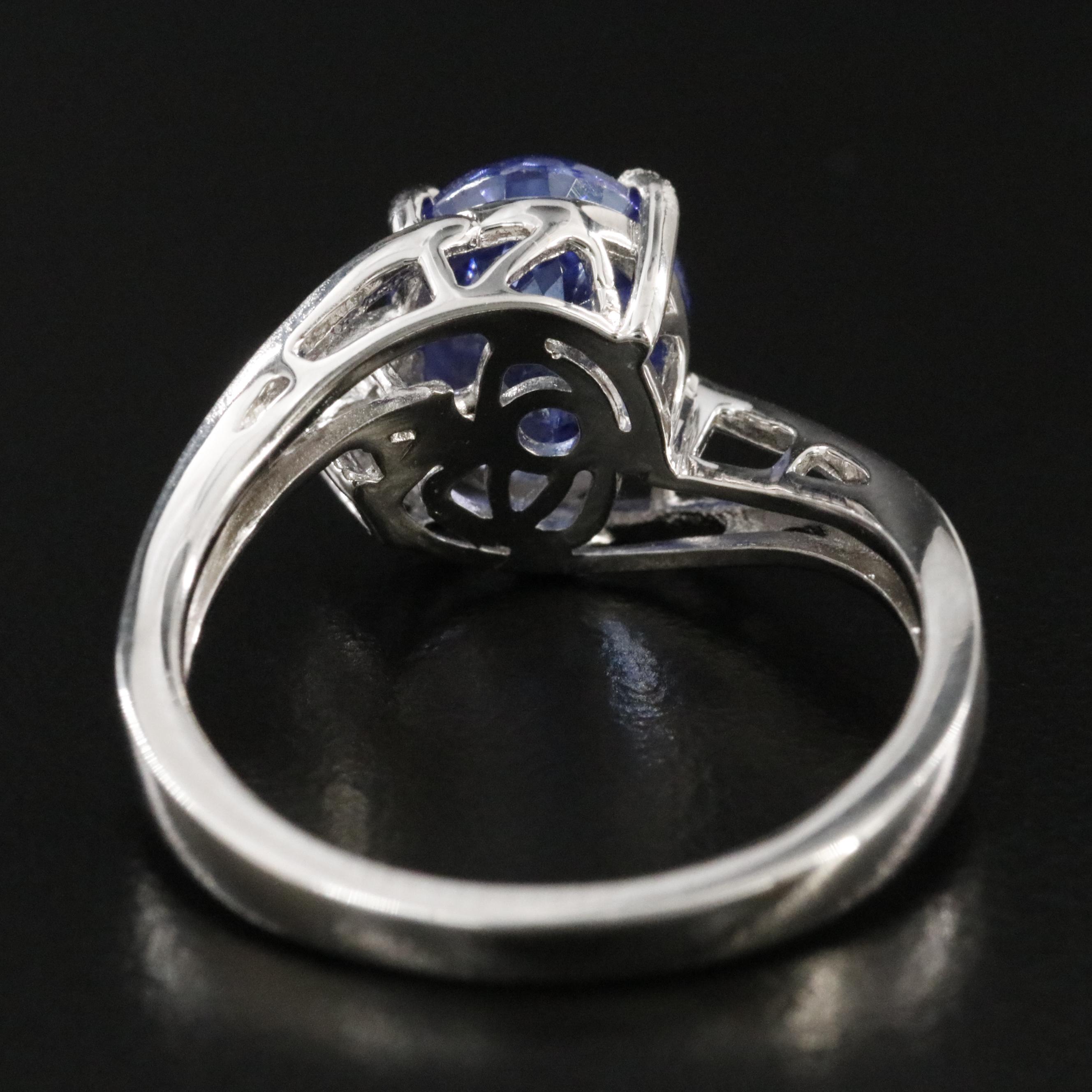 Oscar Friedman Sterling Tanzanite and Diamond Ring