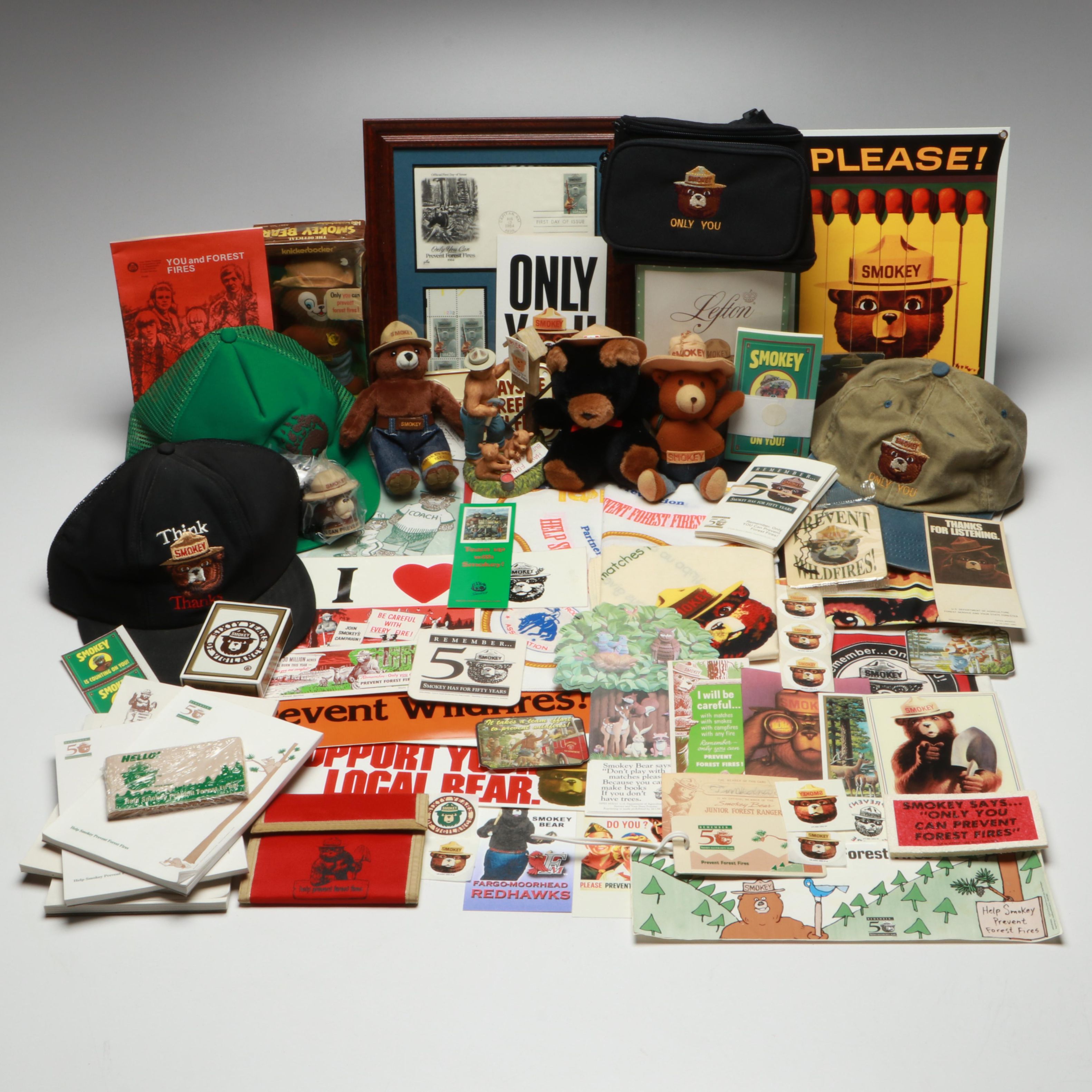 Lefton "Smokey the Bear" Figurines with Hats, Ephemera and Other Collectibles