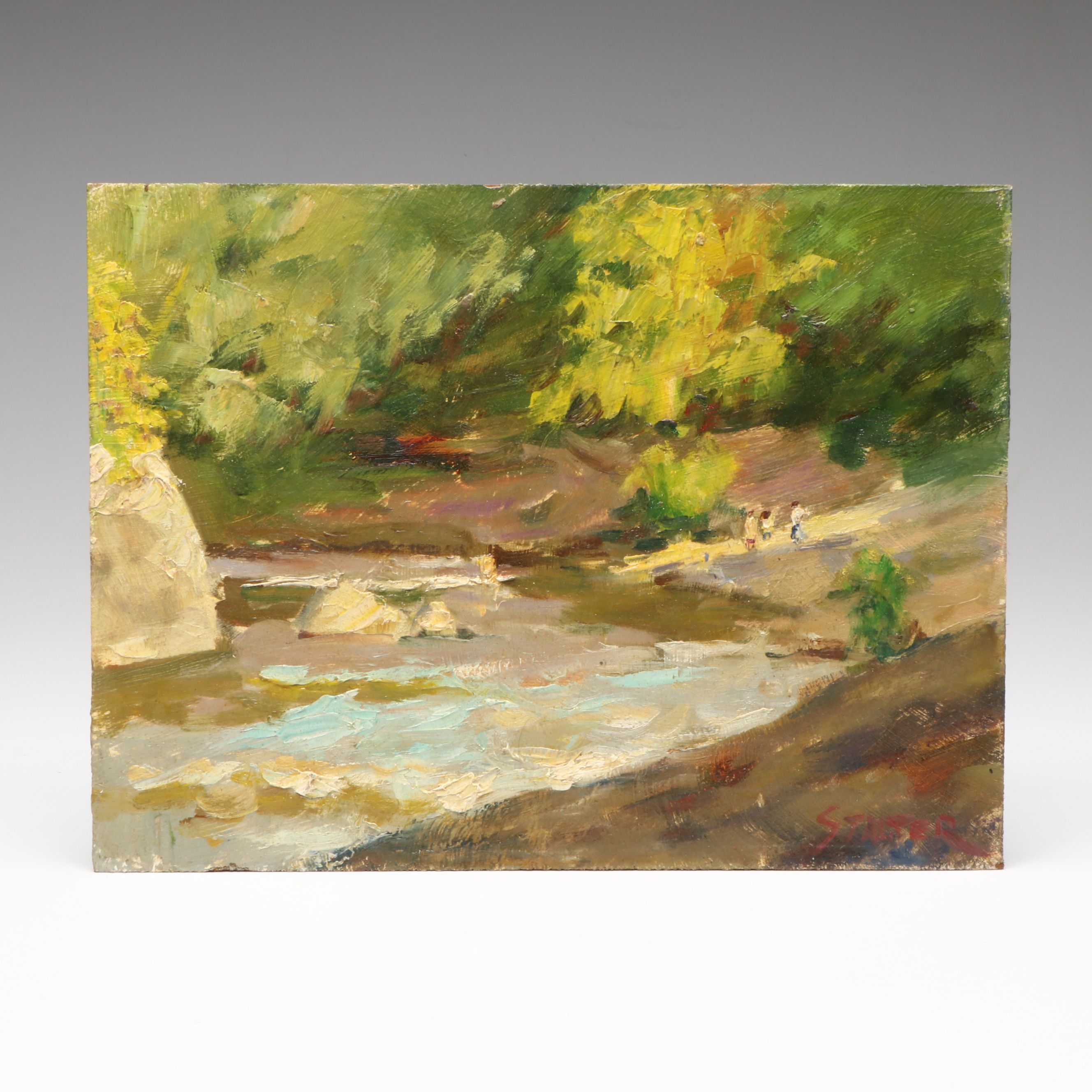 Richard Stalter Impressionist Plein Air River Landscape Oil Painting