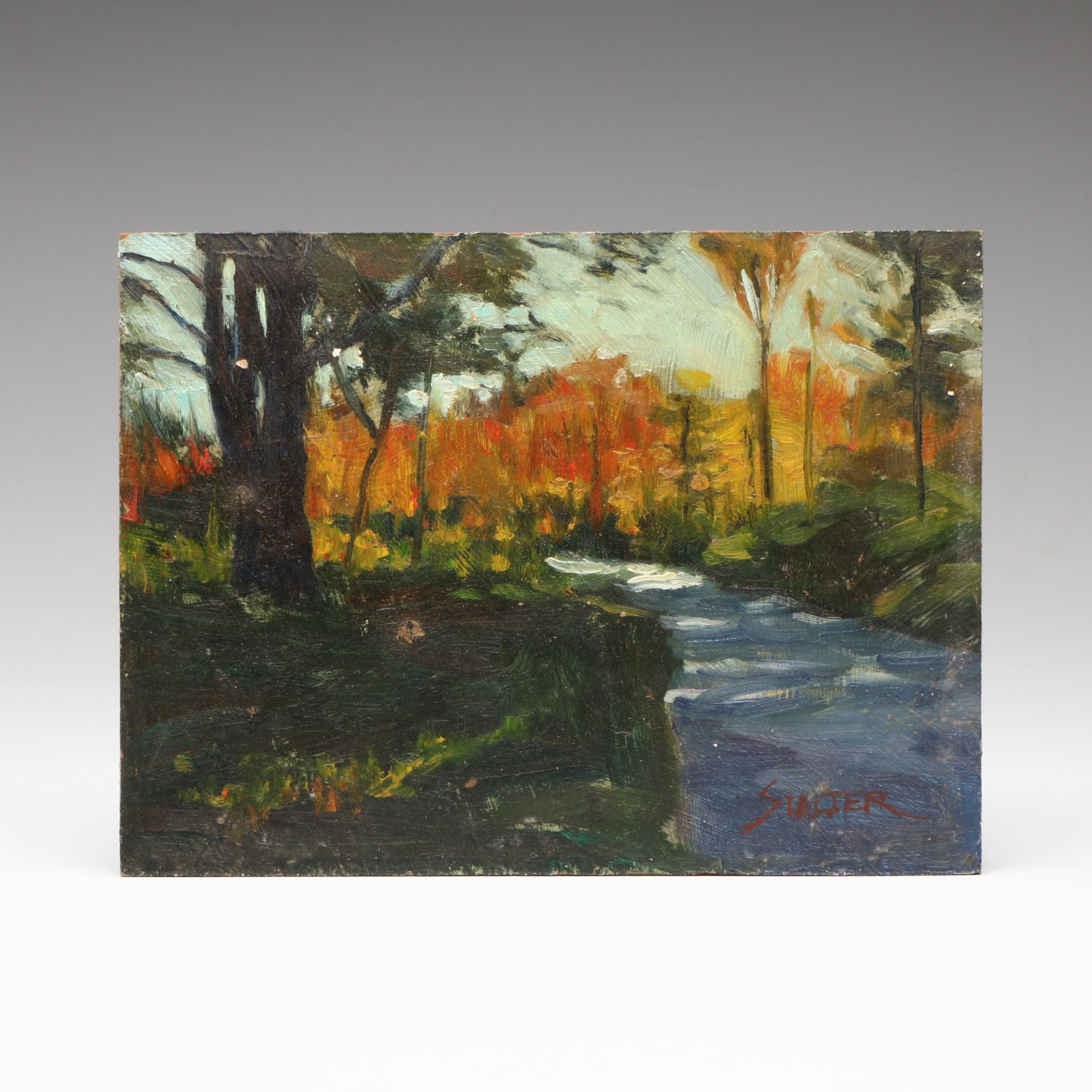 Richard Stalter Autumnal Landscape Oil Painting
