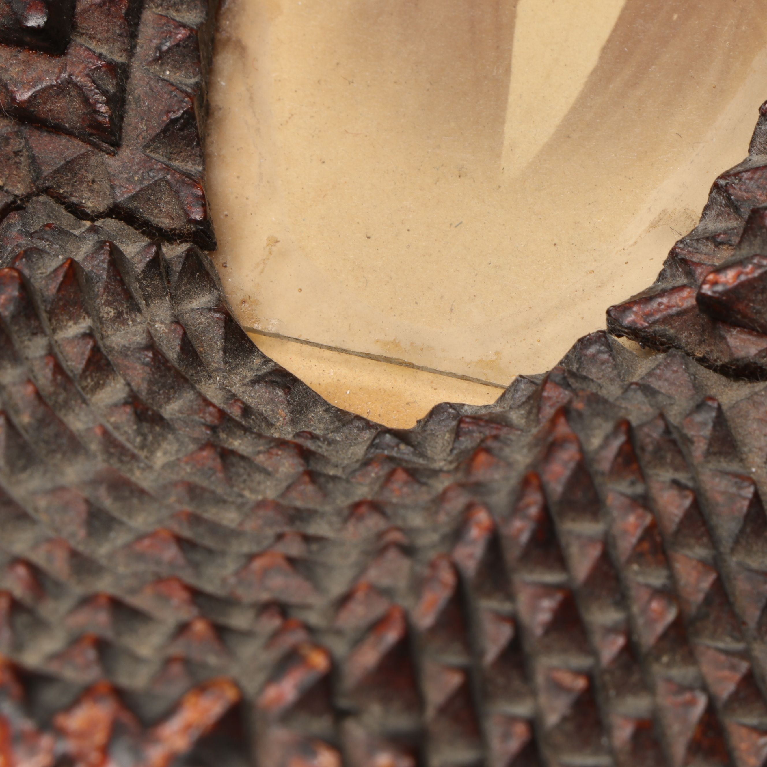 Chip-Carved Wooden Tramp Art Frame with Antique Photograph