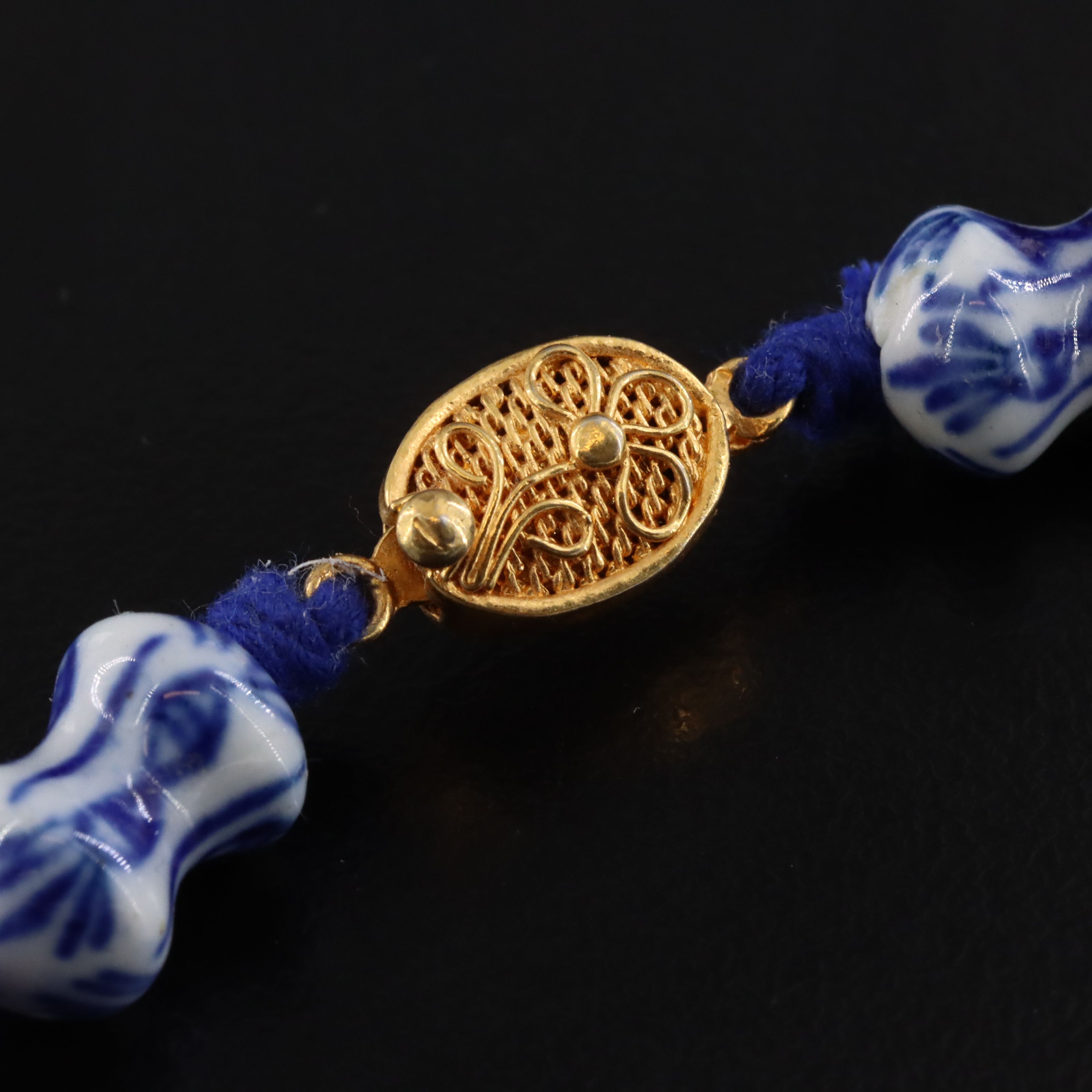 Vintage Chinese Porcelain Bead Necklace