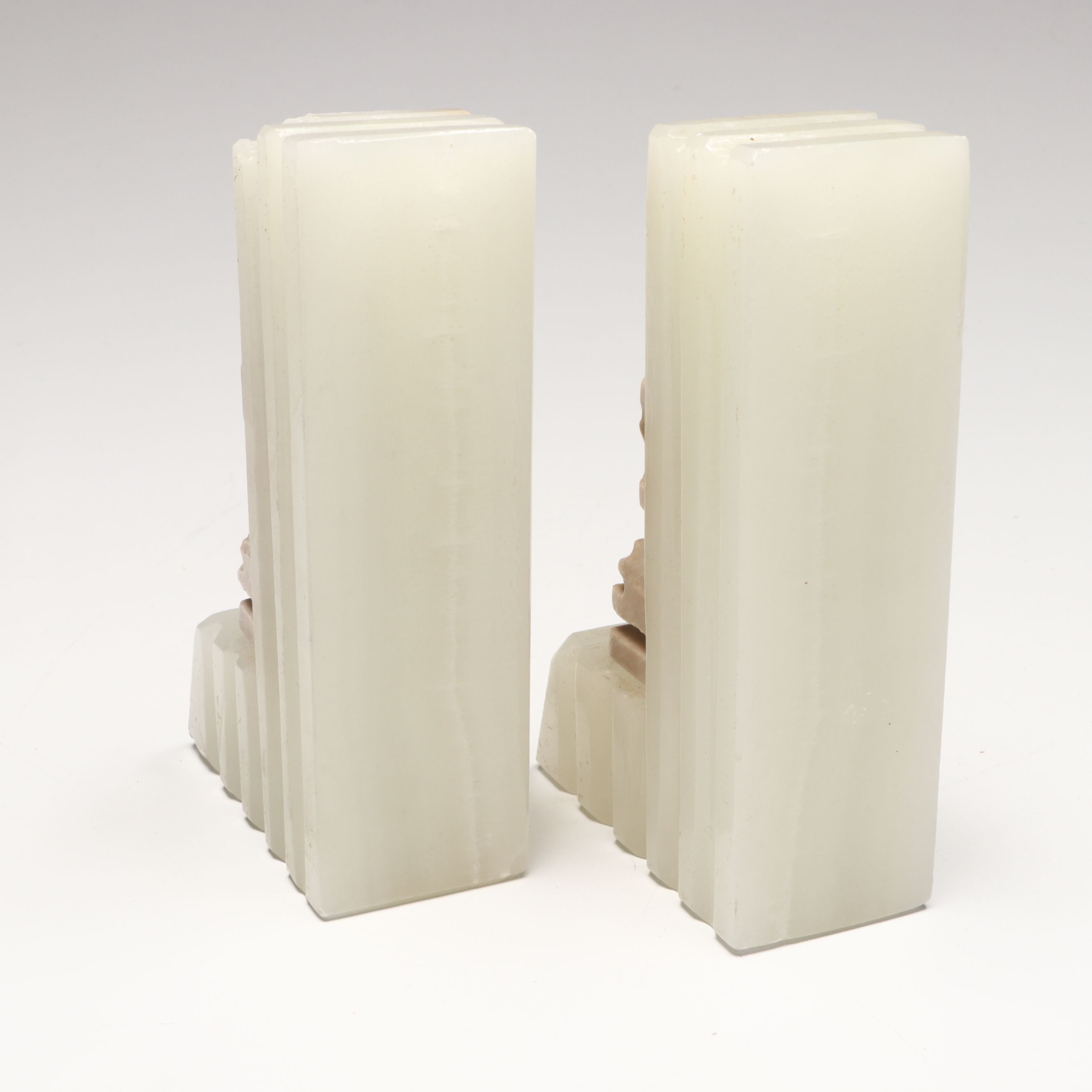 Orthoceras in Matrix, Calcite Salt Cellars and Banded Calcite Bookends