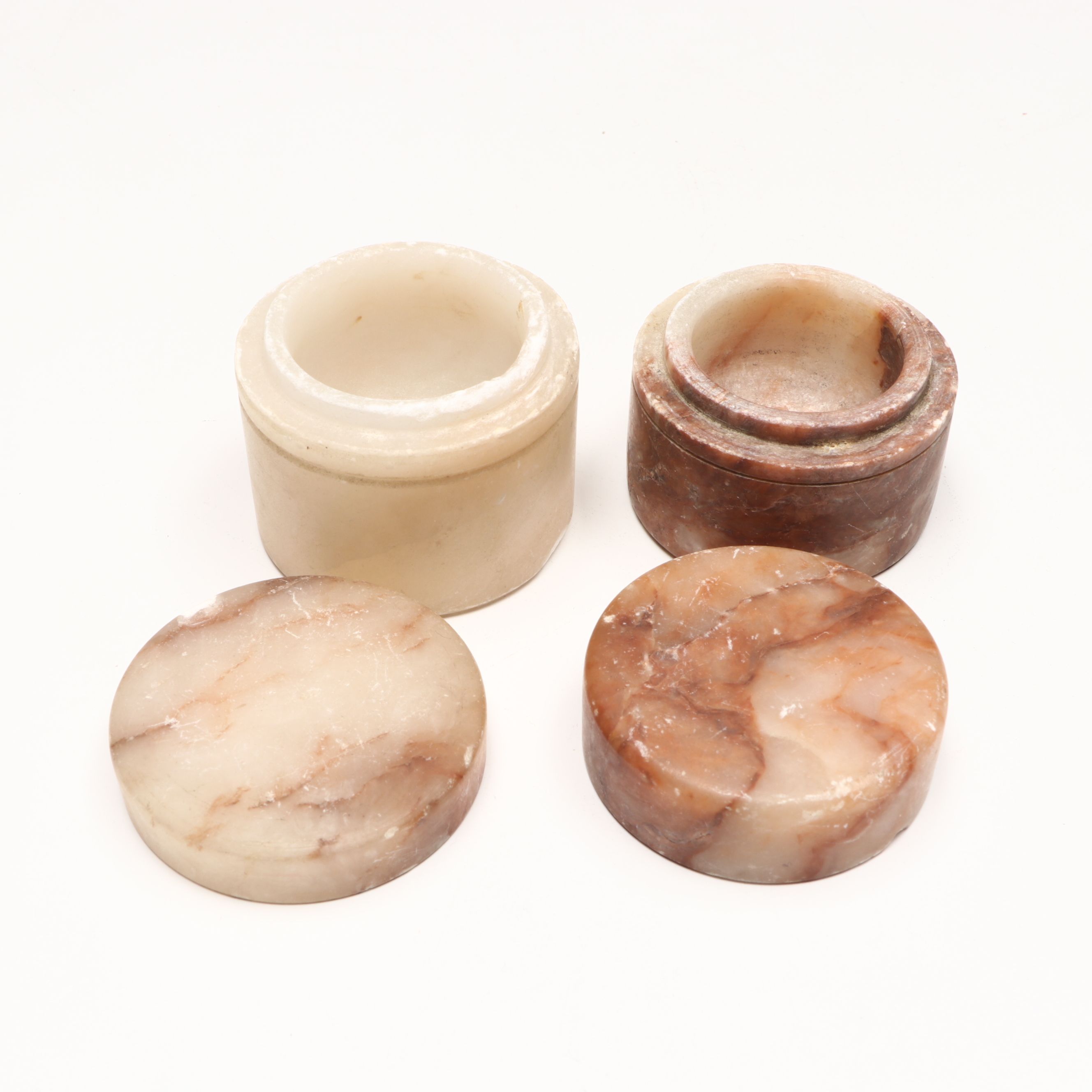 Orthoceras in Matrix, Calcite Salt Cellars and Banded Calcite Bookends