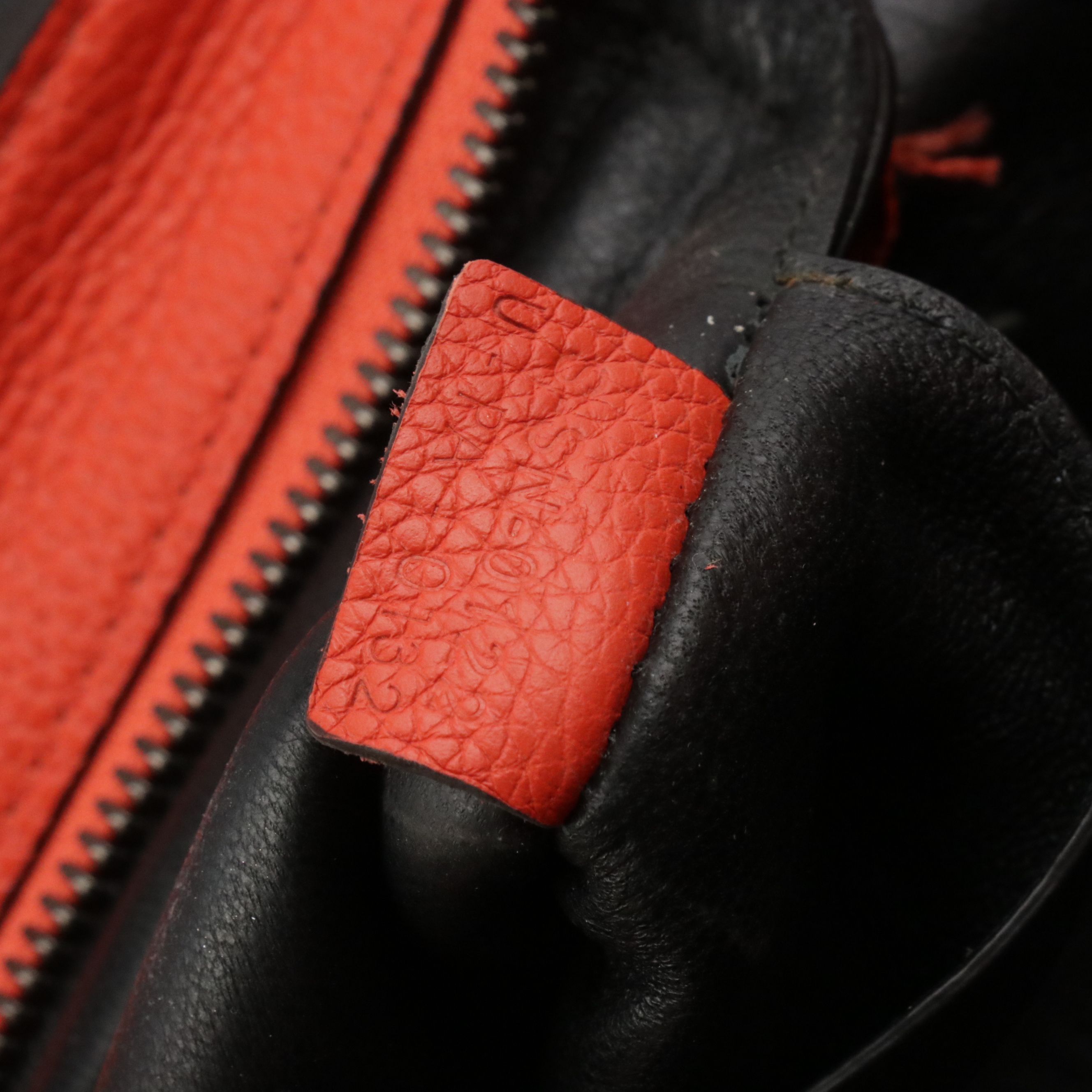 Céline Medium Trapeze Two-Way Bag in Red Grained Calfskin Leather and Suede