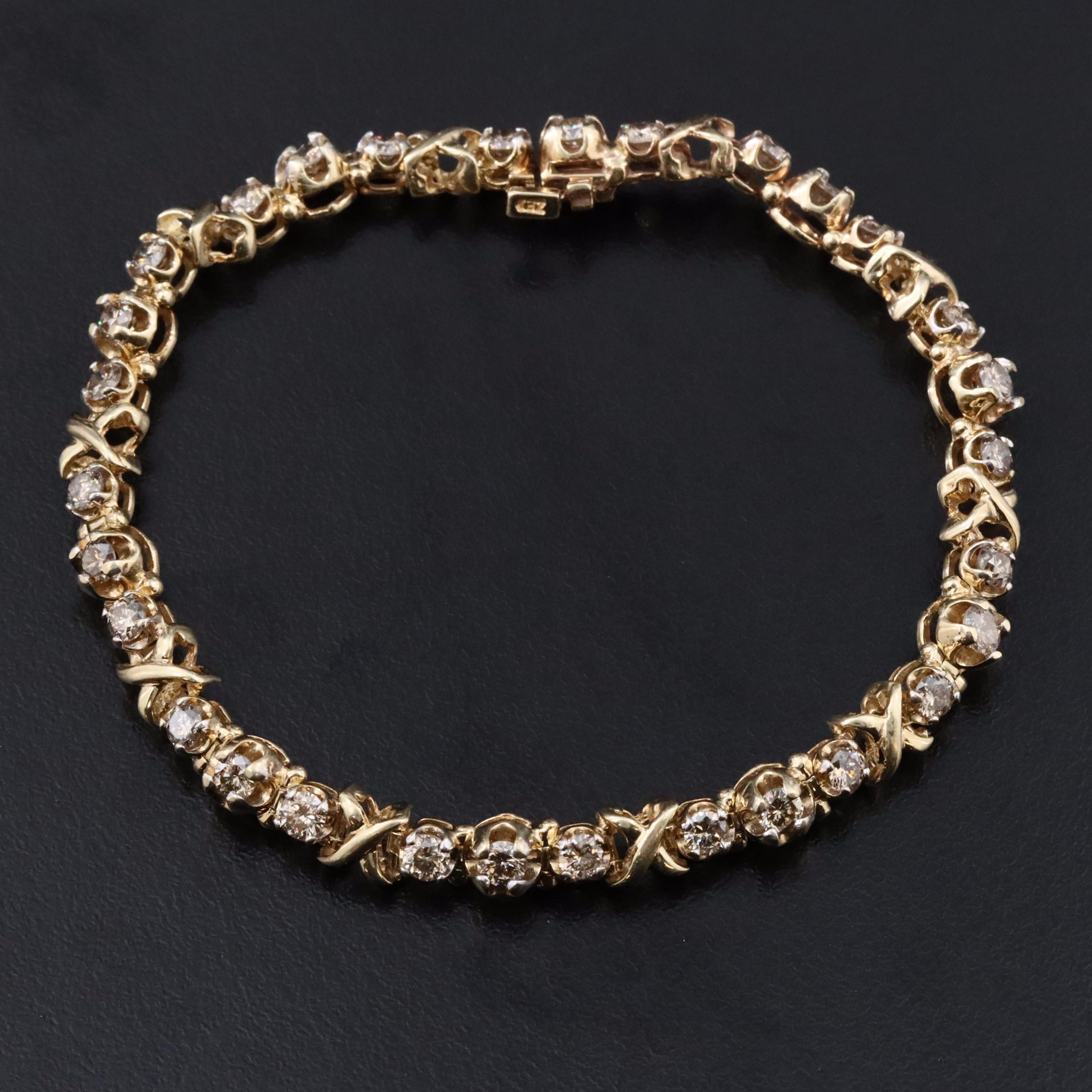 10K 4.64 CTW Diamond Bracelet with Fancy Diamonds