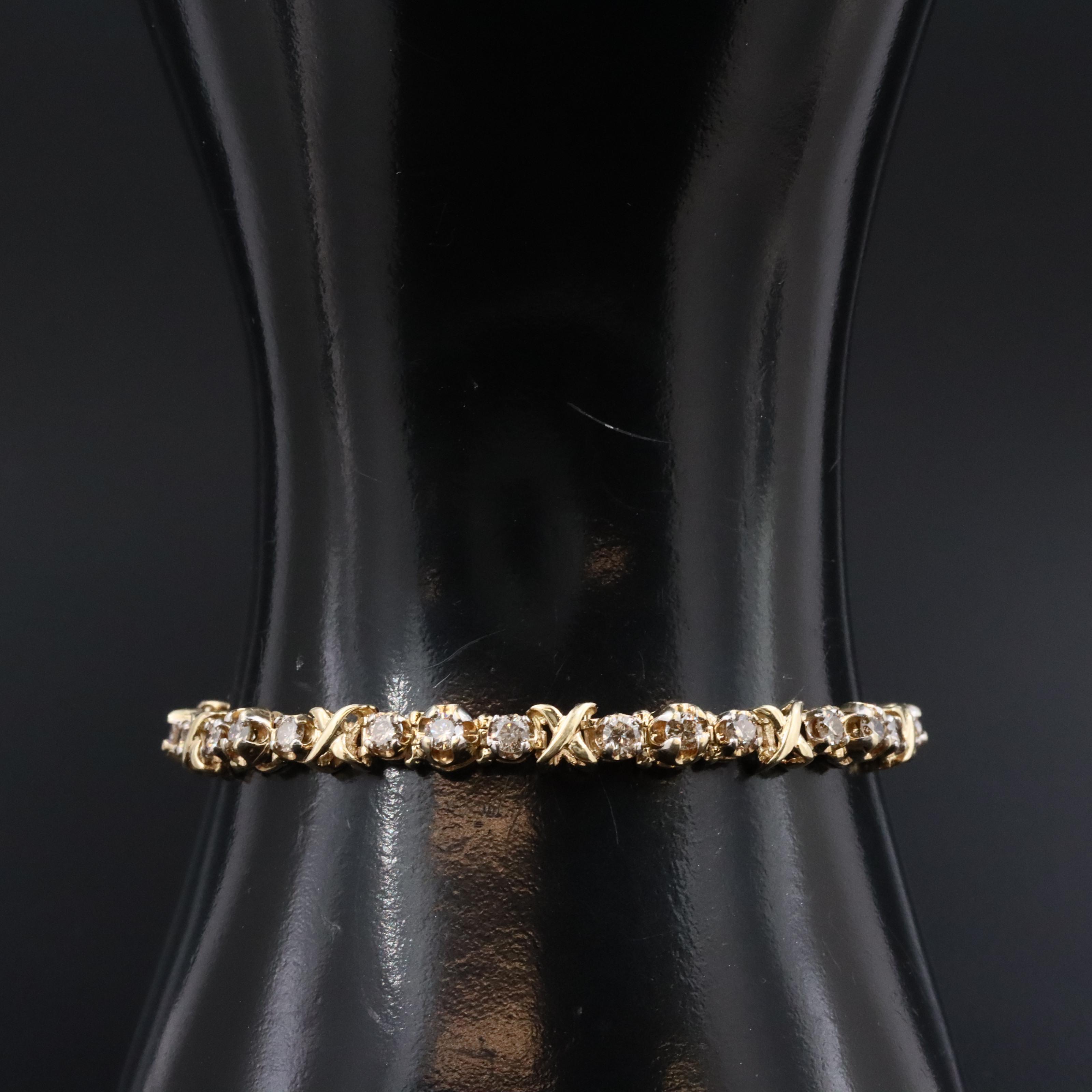 10K 4.64 CTW Diamond Bracelet with Fancy Diamonds