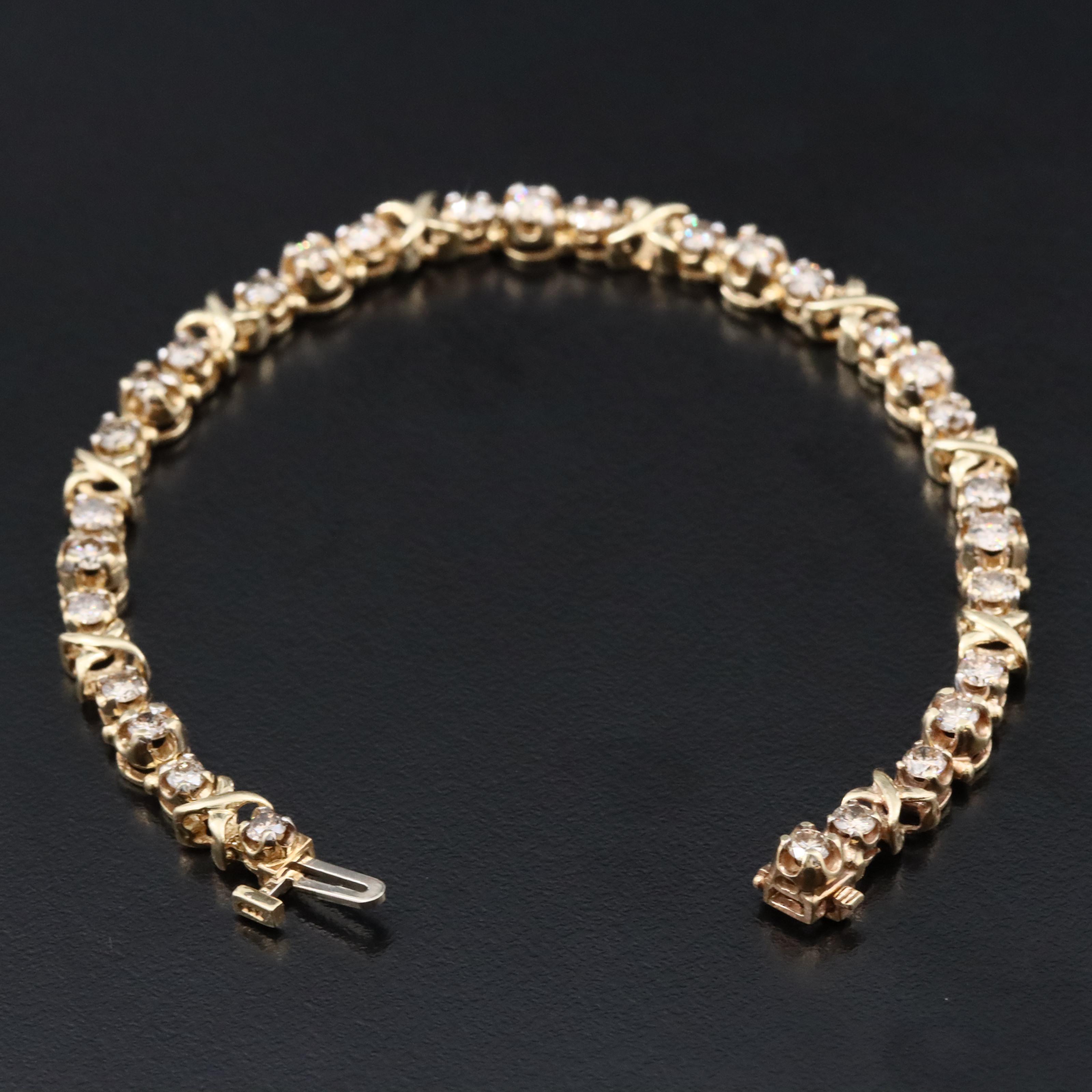 10K 4.64 CTW Diamond Bracelet with Fancy Diamonds