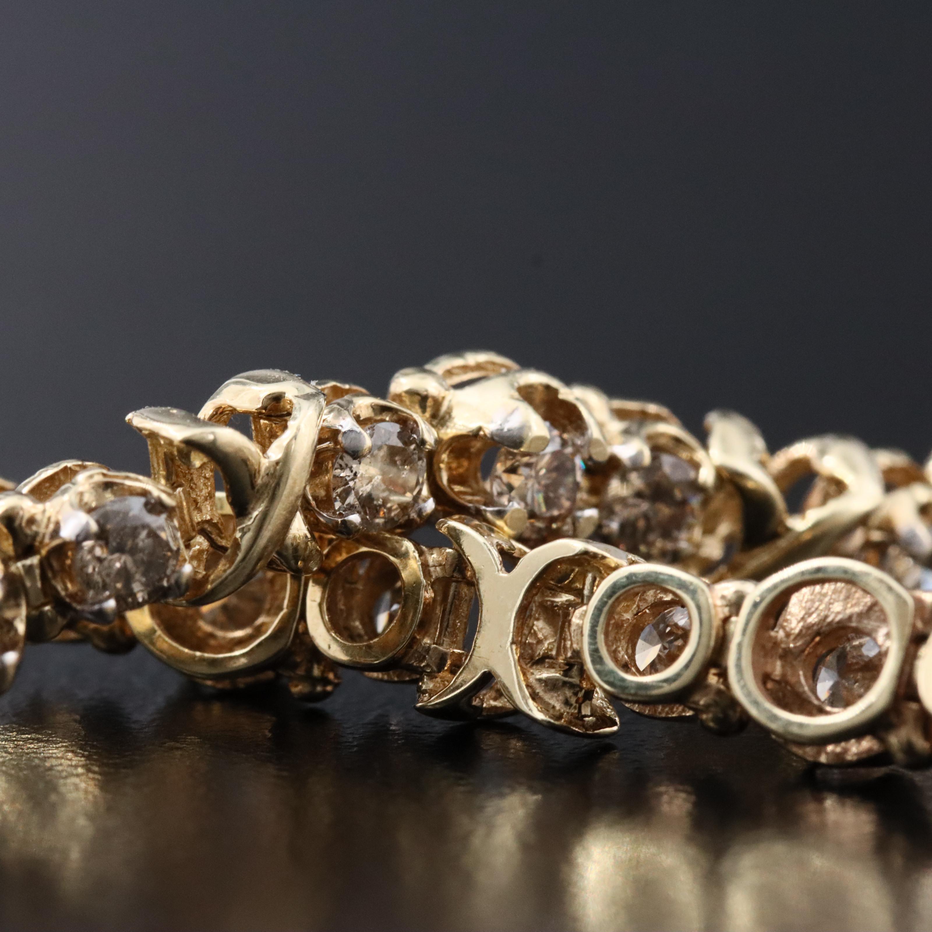 10K 4.64 CTW Diamond Bracelet with Fancy Diamonds