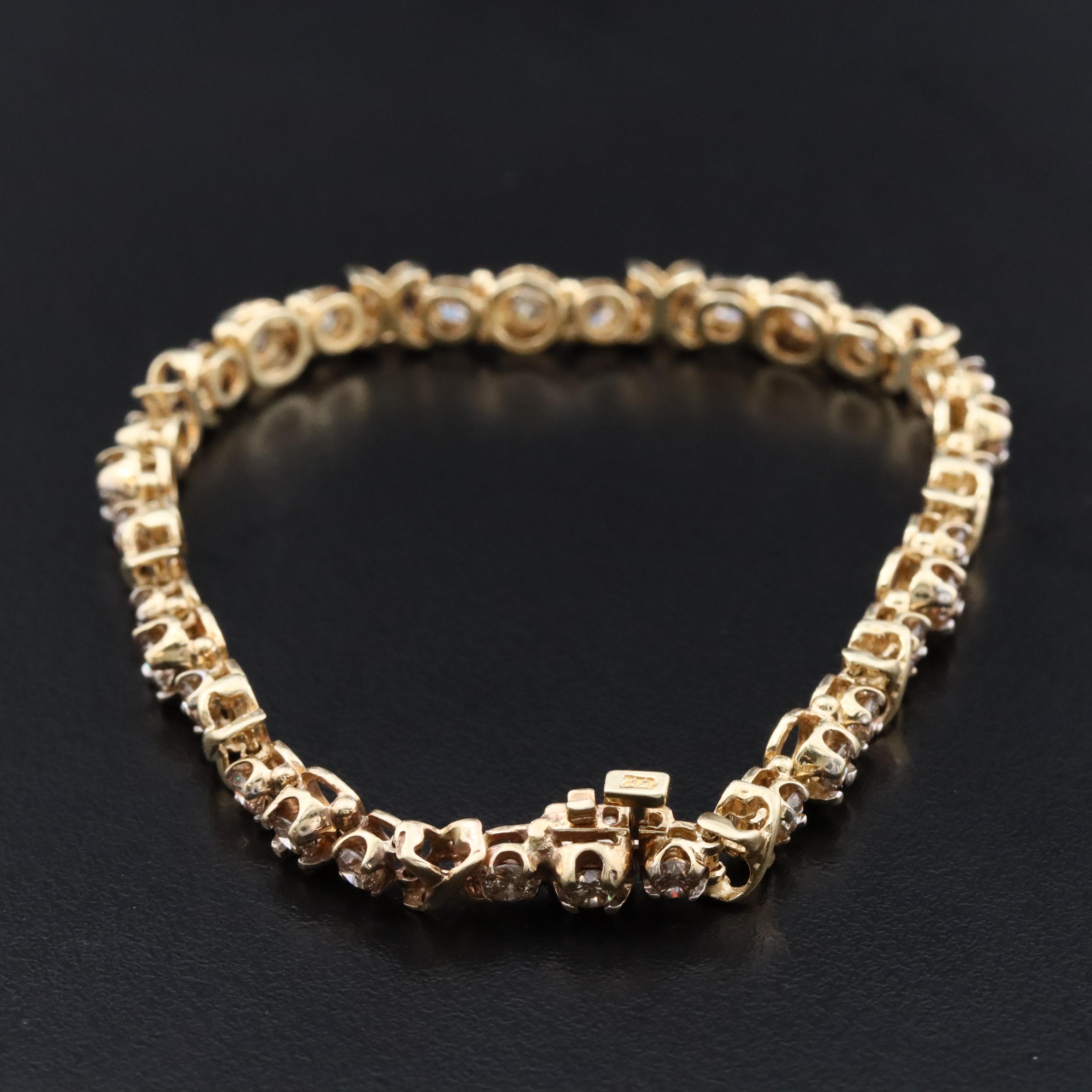 10K 4.64 CTW Diamond Bracelet with Fancy Diamonds