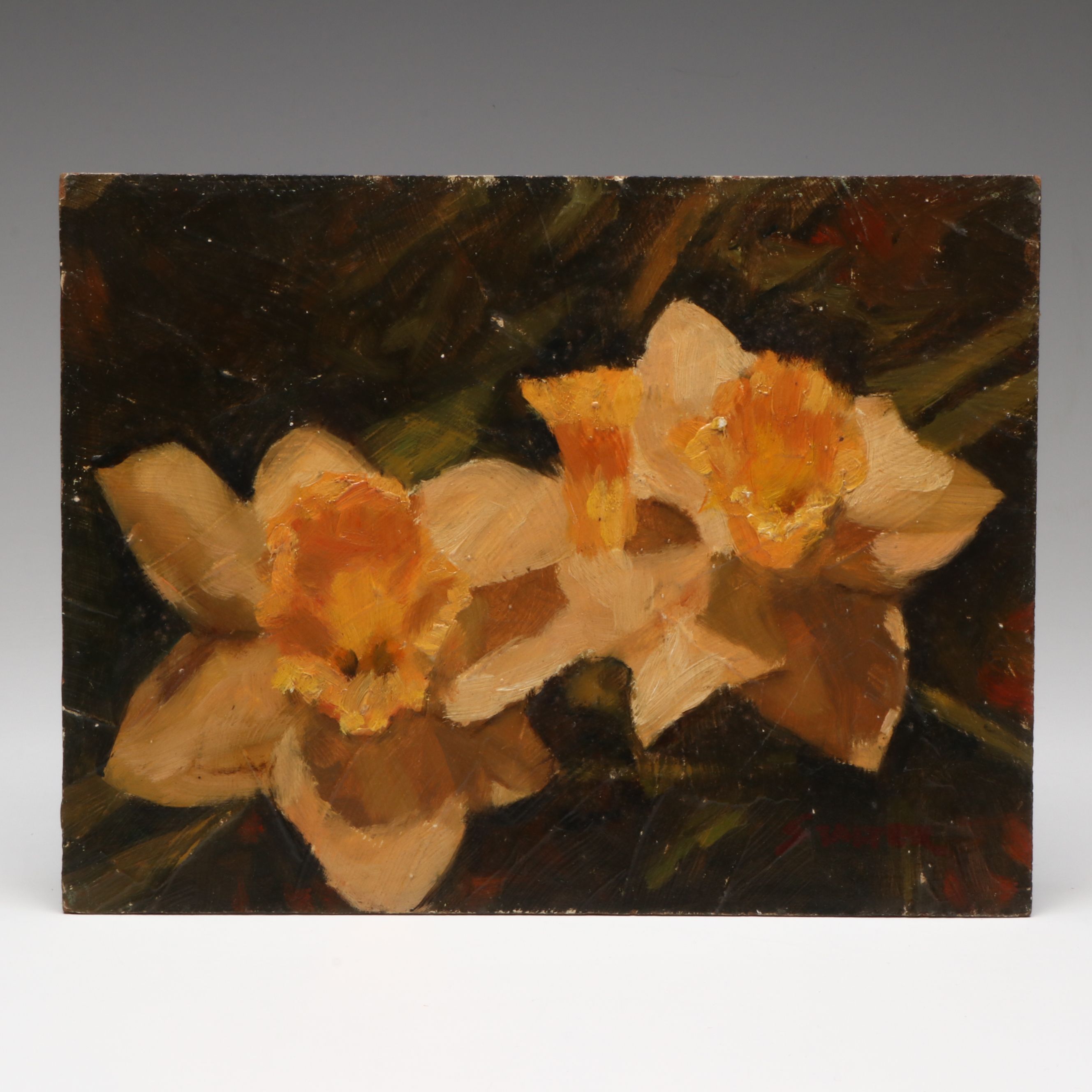 Richard Stalter Still Life Oil Painting of Daffodils