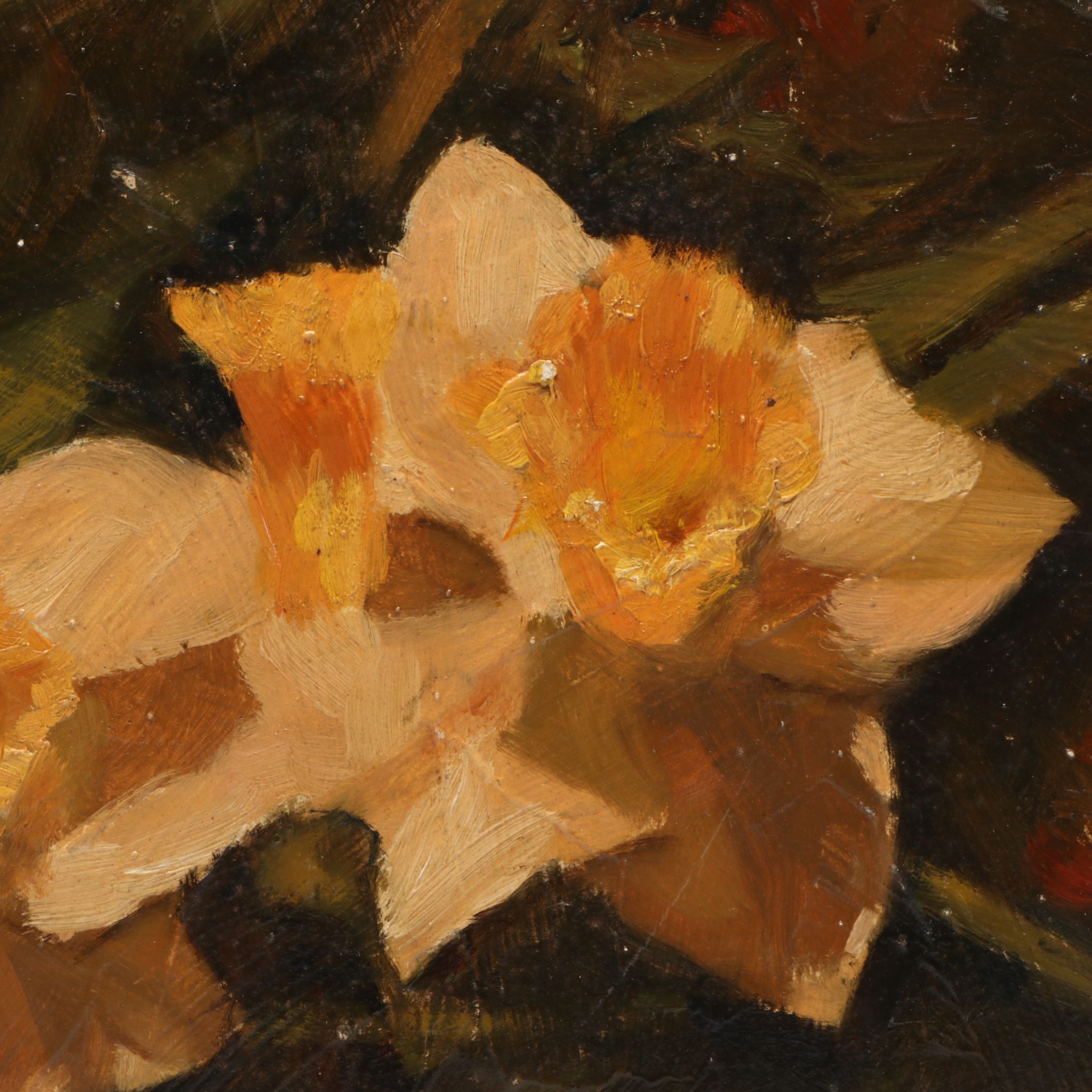 Richard Stalter Still Life Oil Painting of Daffodils