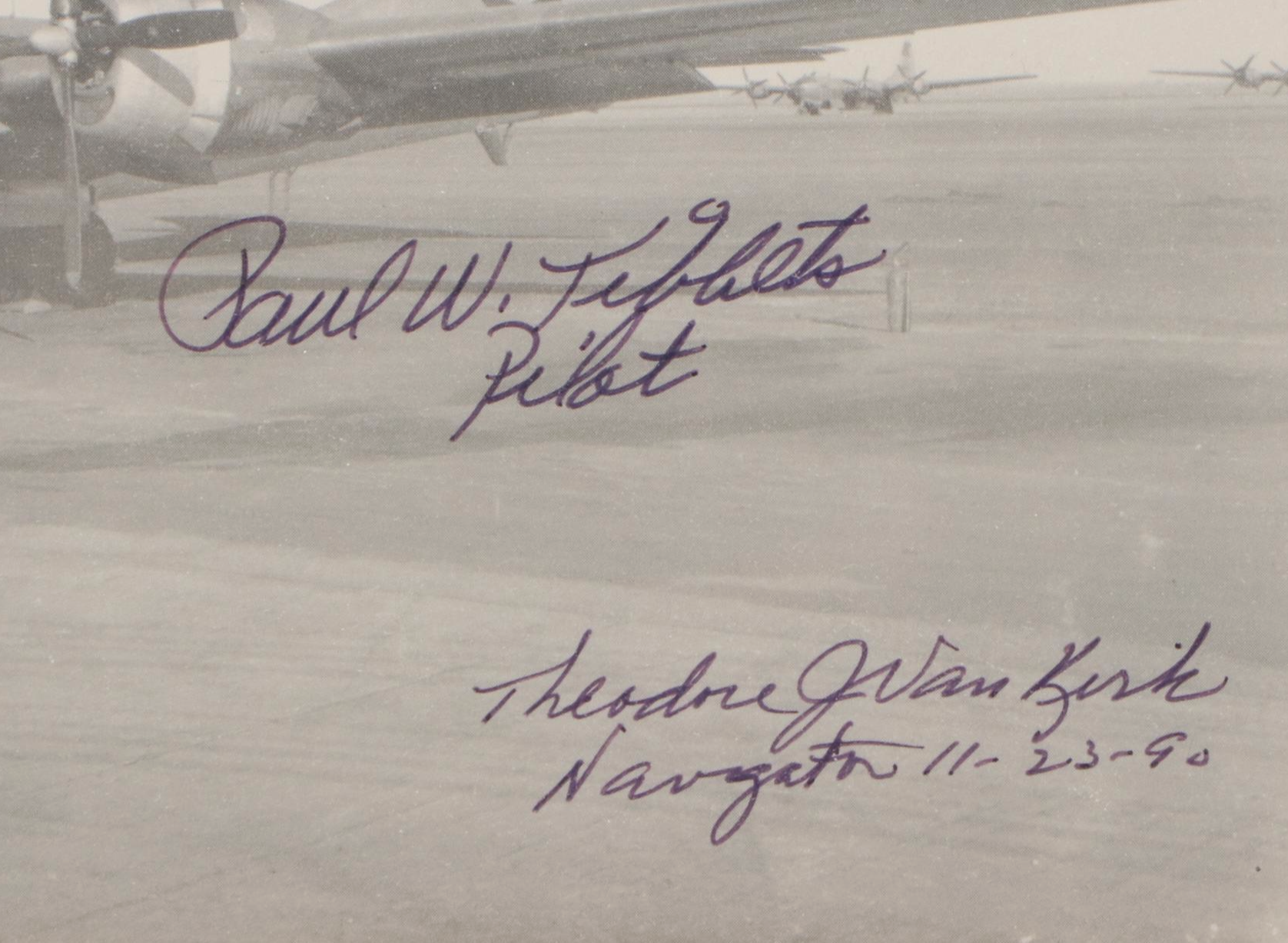 Paul Tibbets, Thomas Ferebee and Theodore Van Kirk Signed Enola Gay Photograph