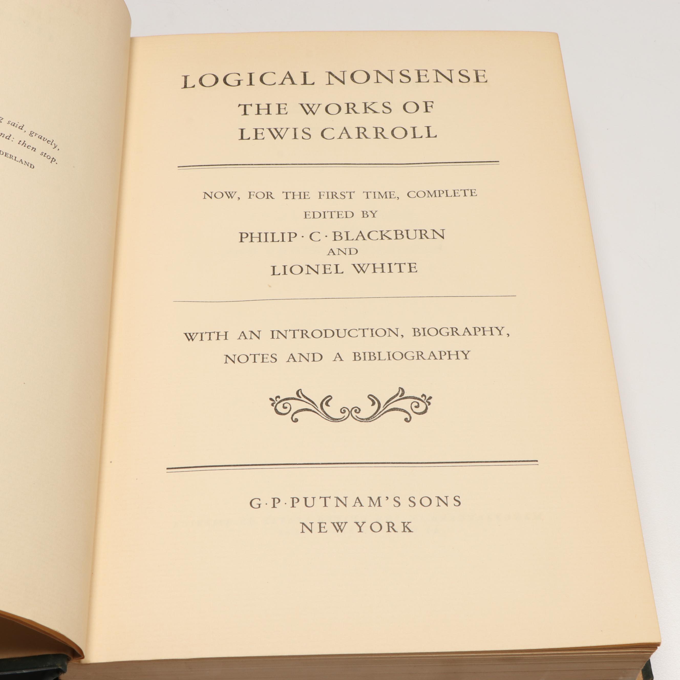 First Trade Edition "Logical Nonsense: The Works of Lewis Carroll" and More