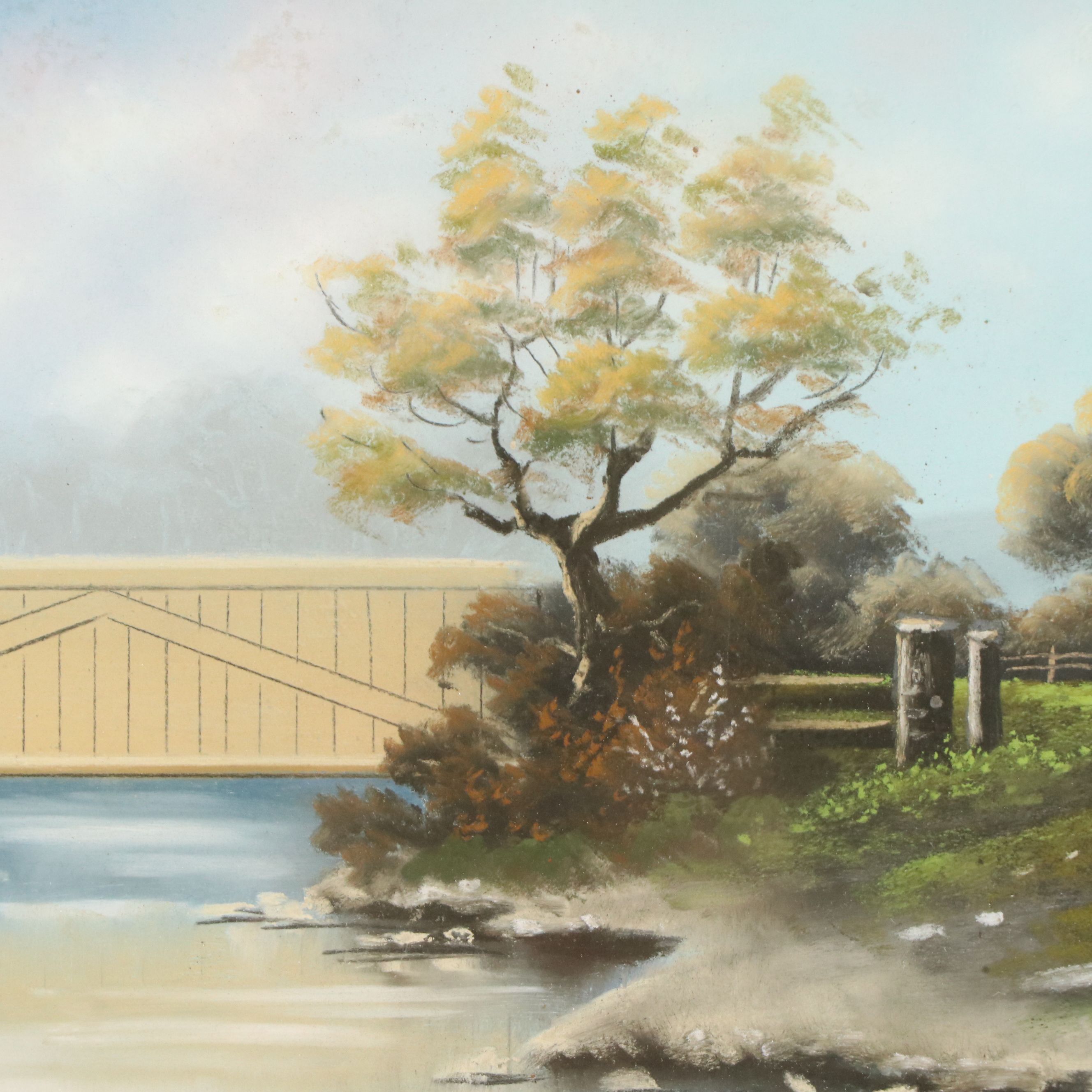 Creek Landscape Chalk Pastel Drawing